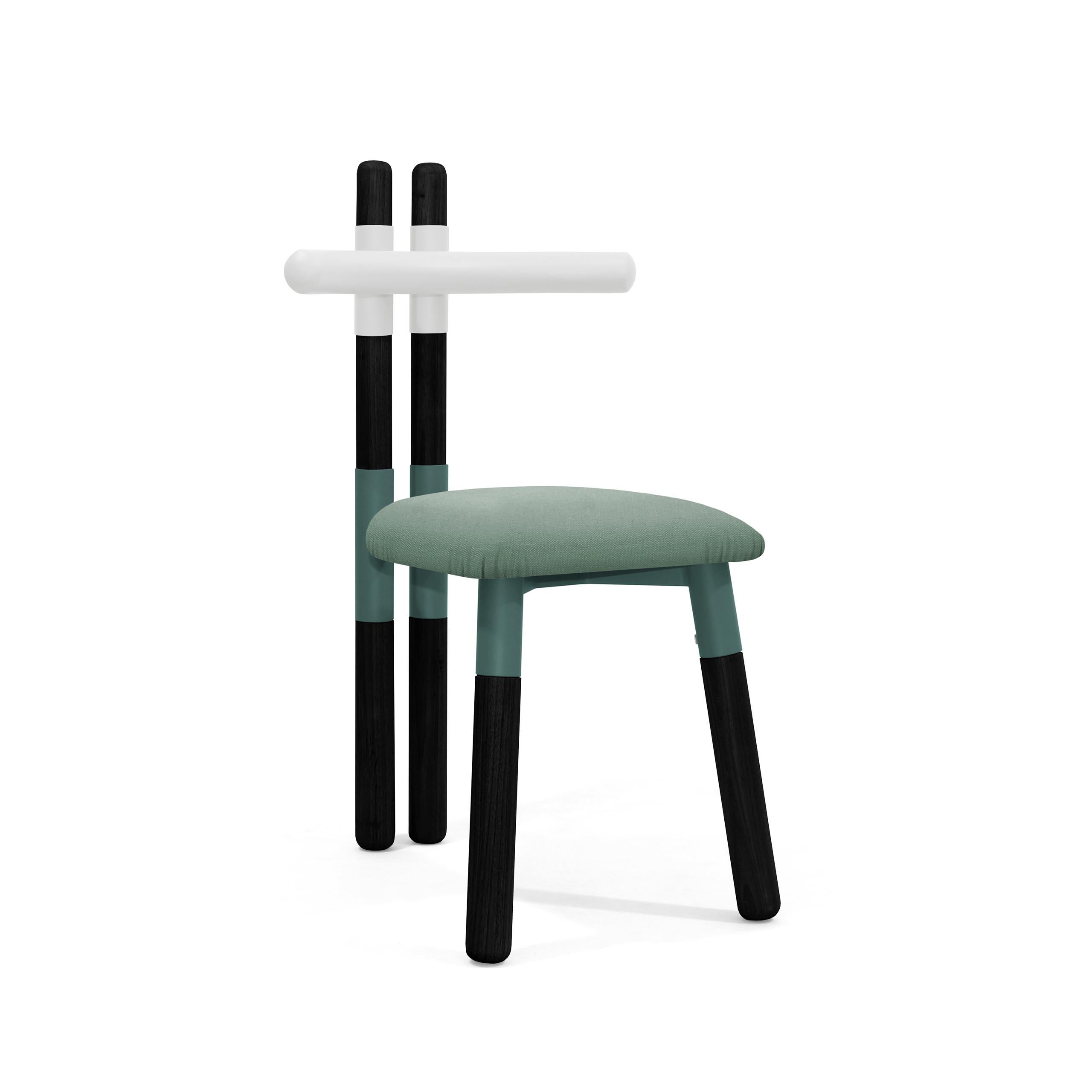 Upholstered PK12 Chair, Bicolor Steel Structure & Ebonized Legs by Paulo Kobylka For Sale 2