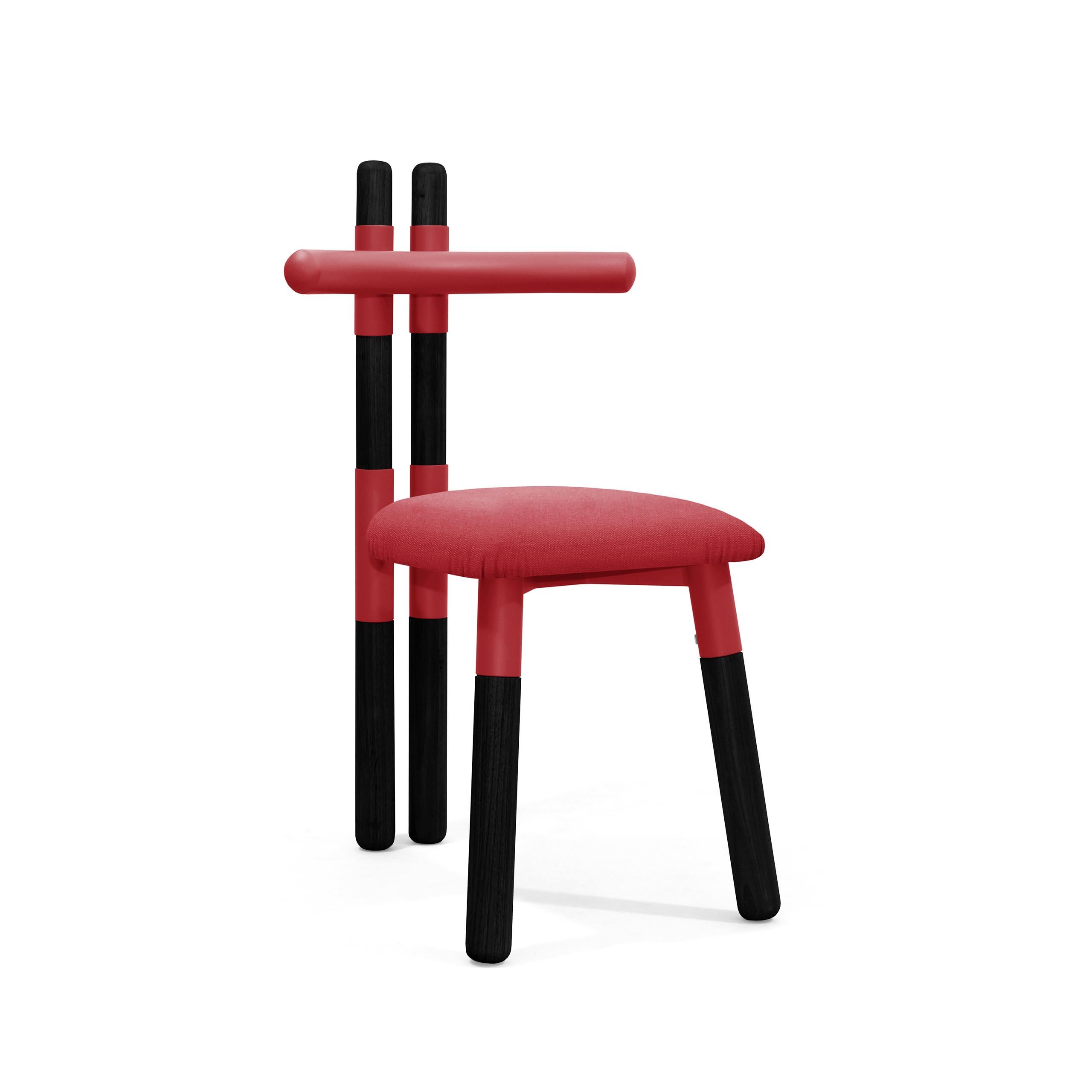 Contemporary Upholstered PK12 Chair, Steel Structure and Ebonized Wood Legs by Paulo Kobylka For Sale