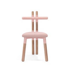 Chaise PK12, structure en acier et pieds en bois tourné de Paulo Kobylka