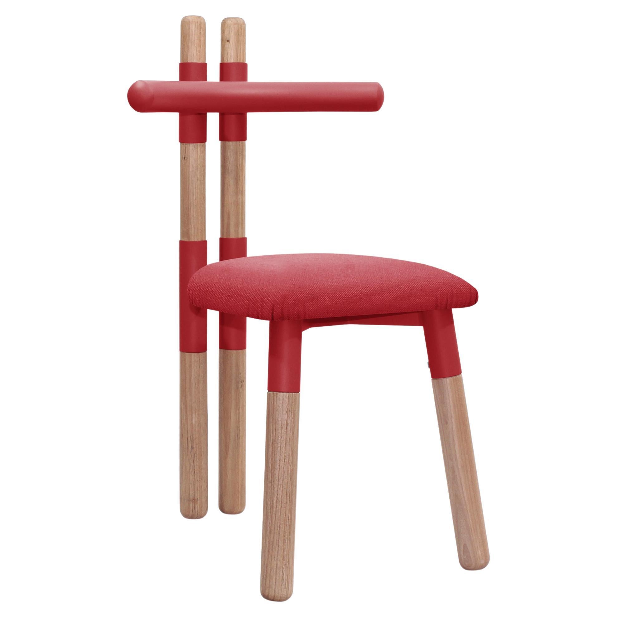 Gepolsterter PK12-Stuhl, Stahlstruktur und gedrechselte Holzbeine von Paulo Kobylka
