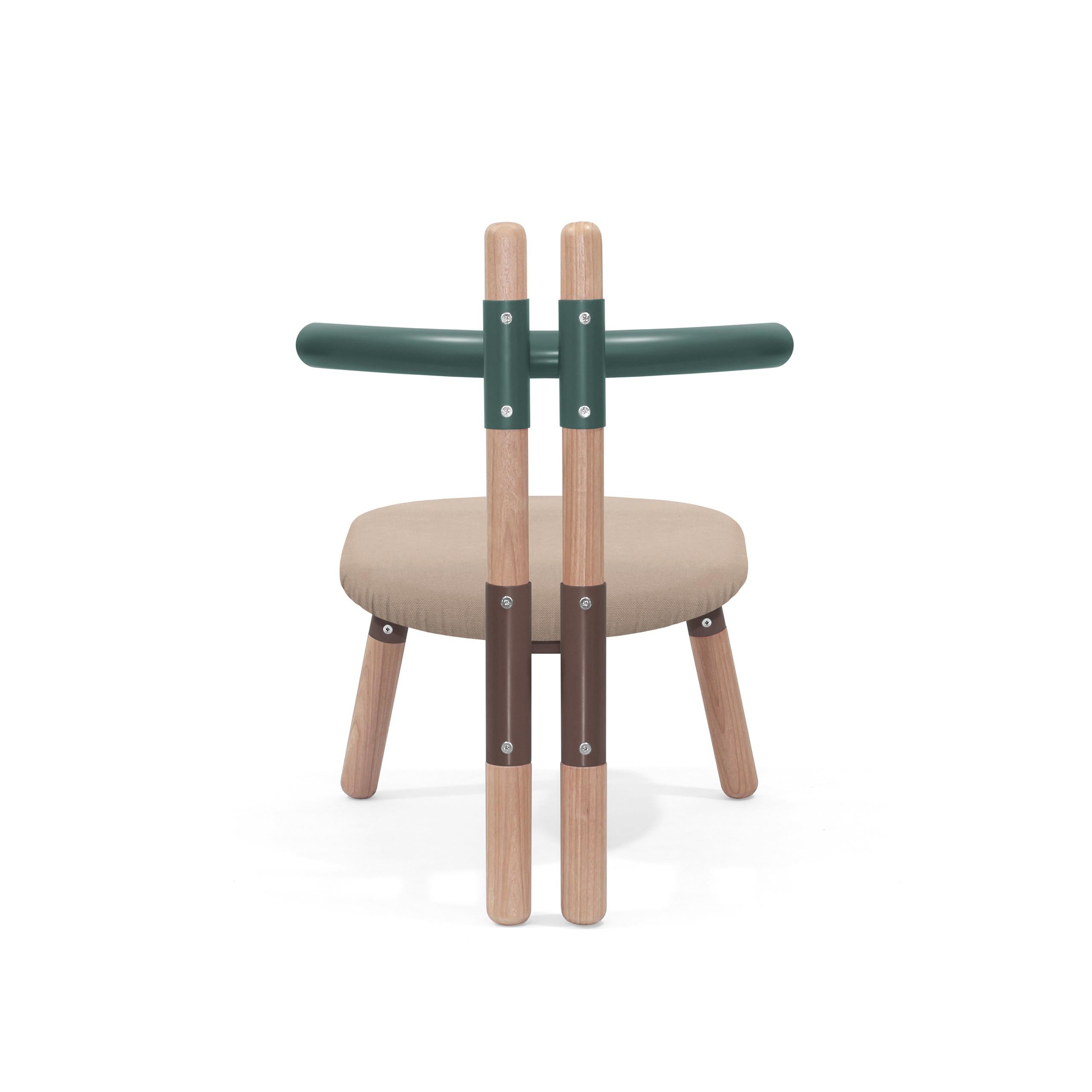 Upholstered PK13 Armchair, Bicolor Steel Structure & Wood Legs by Paulo Kobylka For Sale 4