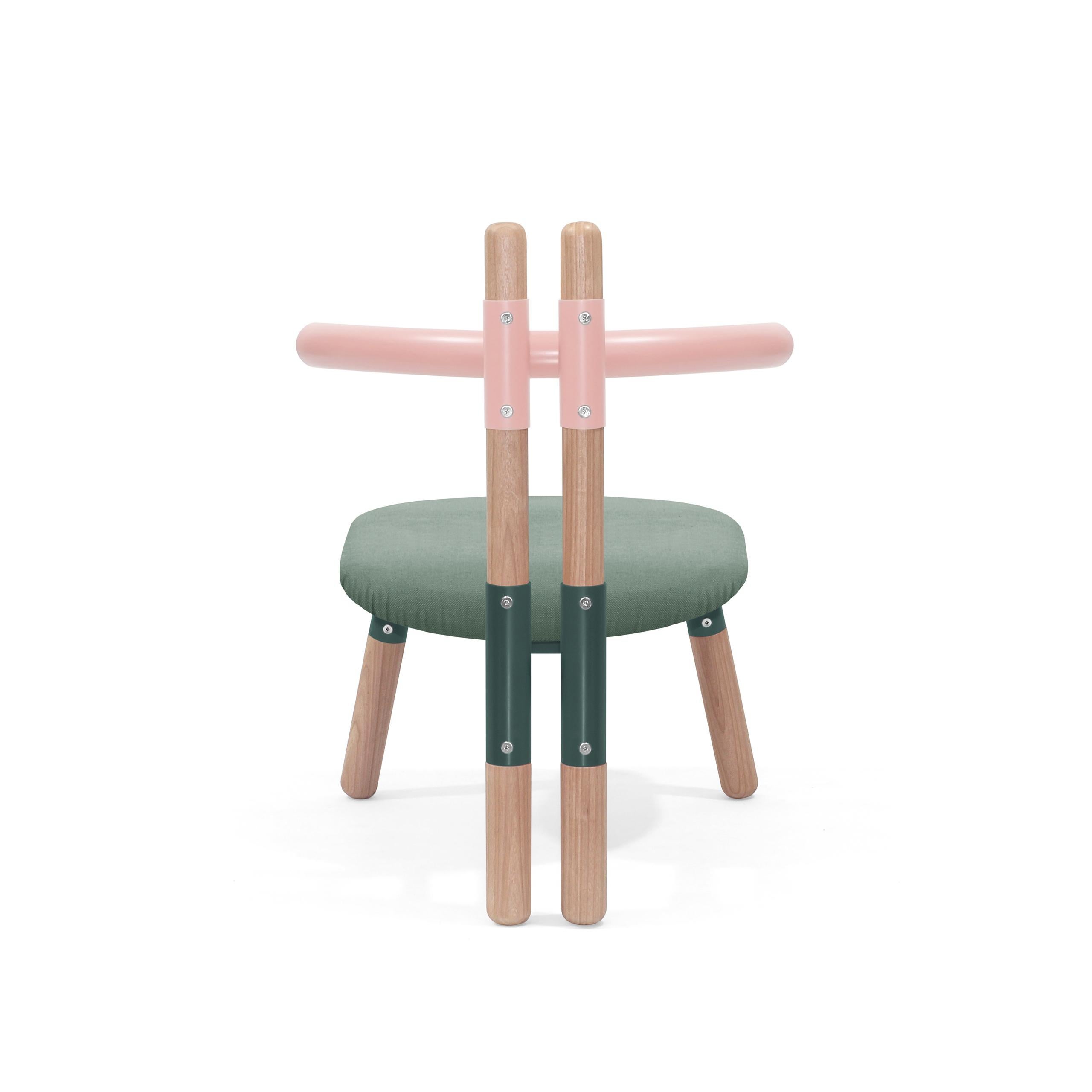 Modern Upholstered PK13 Armchair, Bicolor Steel Structure & Wood Legs by Paulo Kobylka For Sale