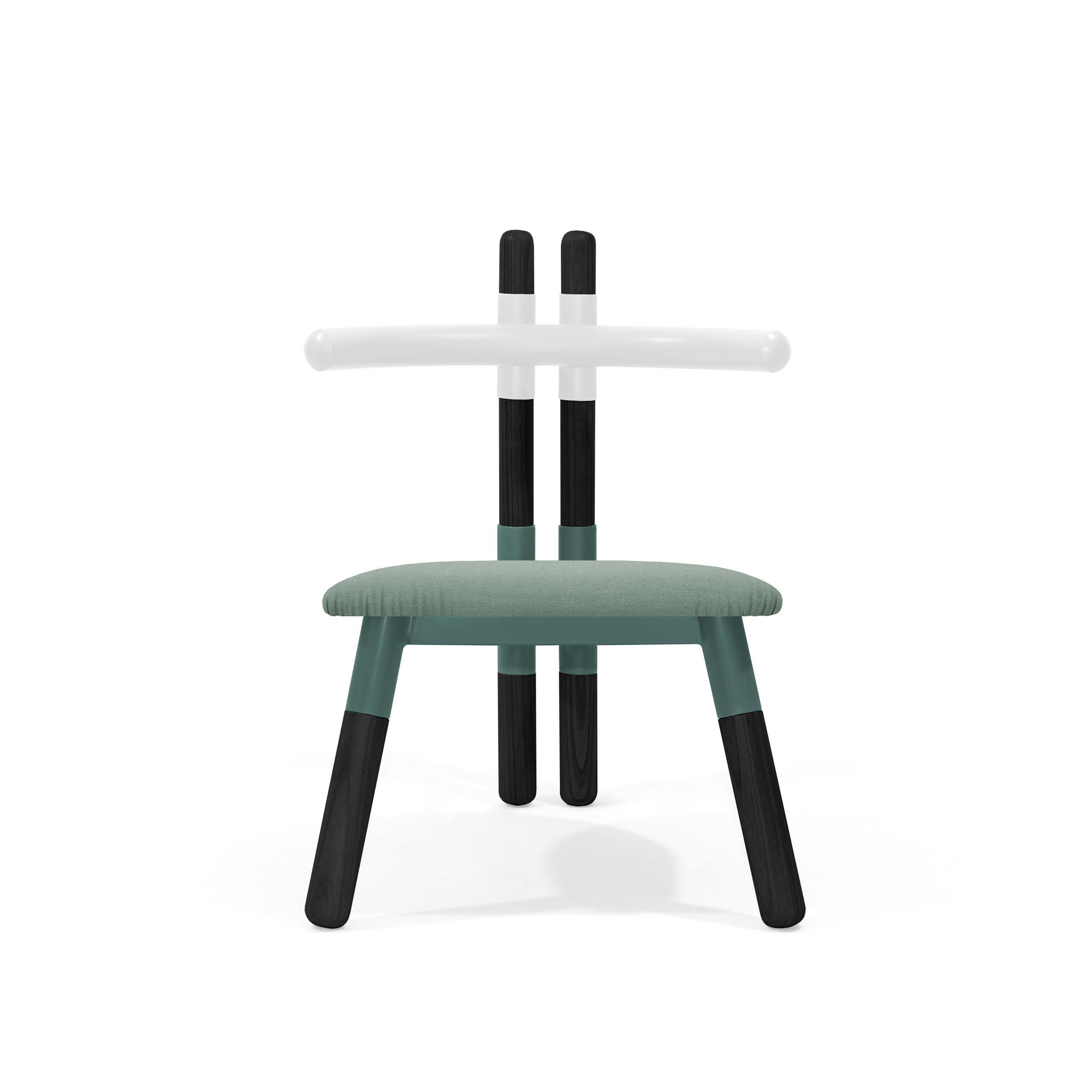 Hand-Crafted Upholstered PK13 Armchair, Bicolor Structure & Ebonized Legs by Paulo Kobylka For Sale