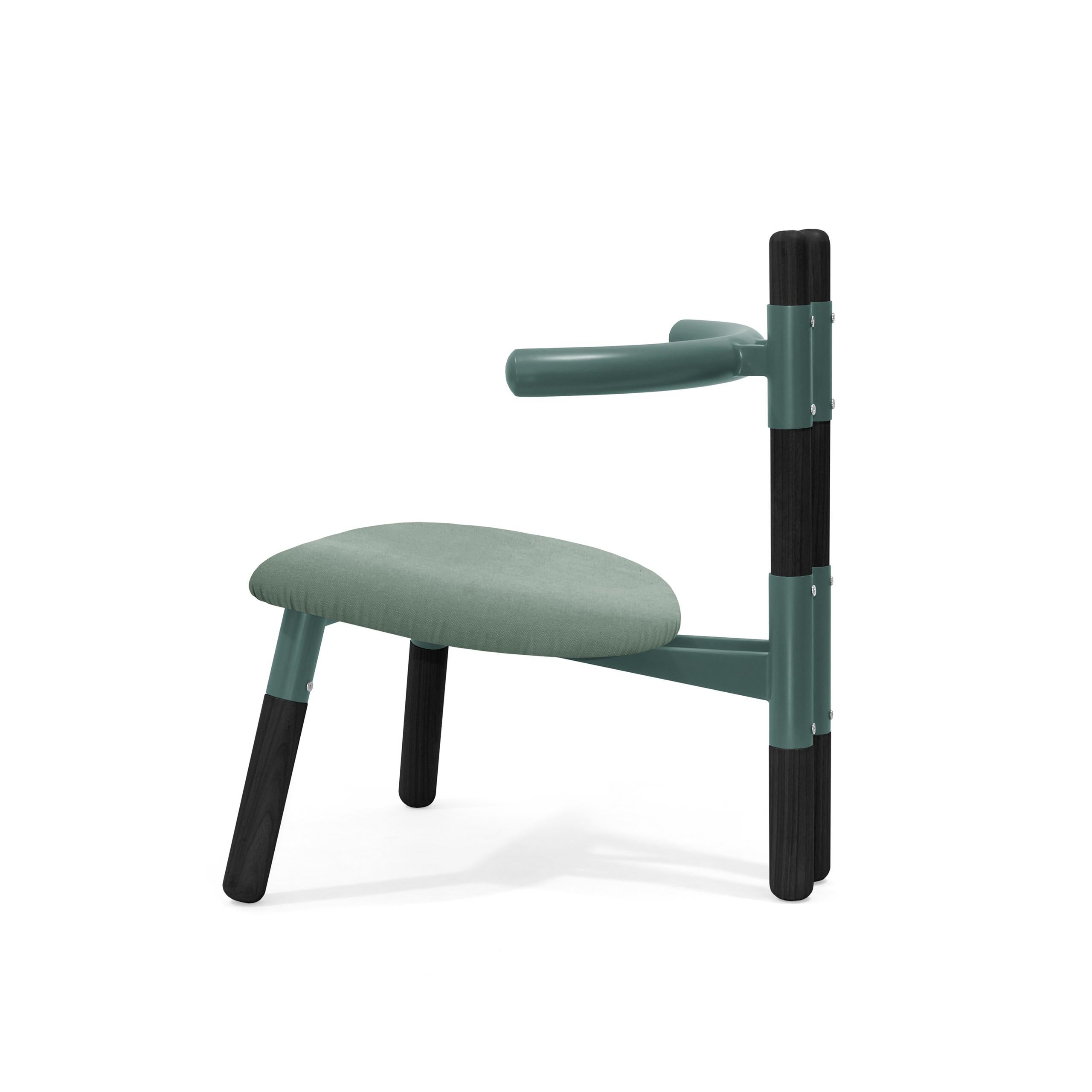 Modern Upholstered PK13 Armchair, Steel Structure & Ebonized Wood Legs by Paulo Kobylka For Sale