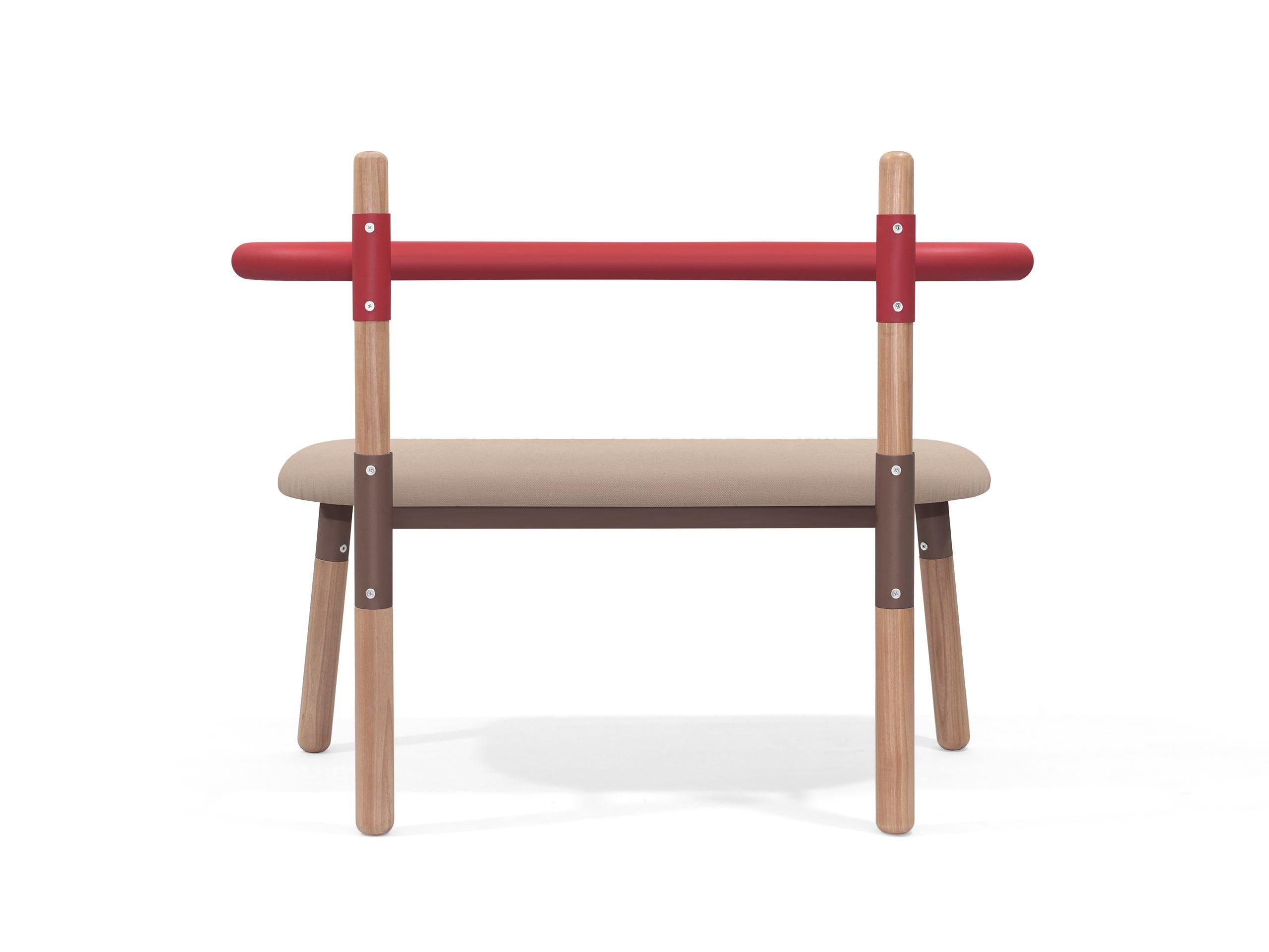 Upholstered PK14 Double Chair, Bicolor Structure and Wood Legs by Paulo Kobylka For Sale 7