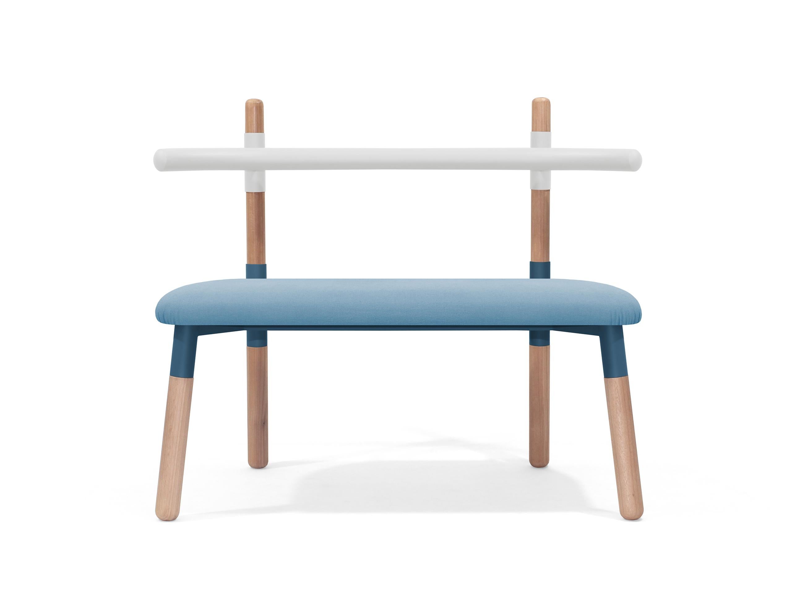 Modern Upholstered PK14 Double Chair, Bicolor Structure and Wood Legs by Paulo Kobylka For Sale