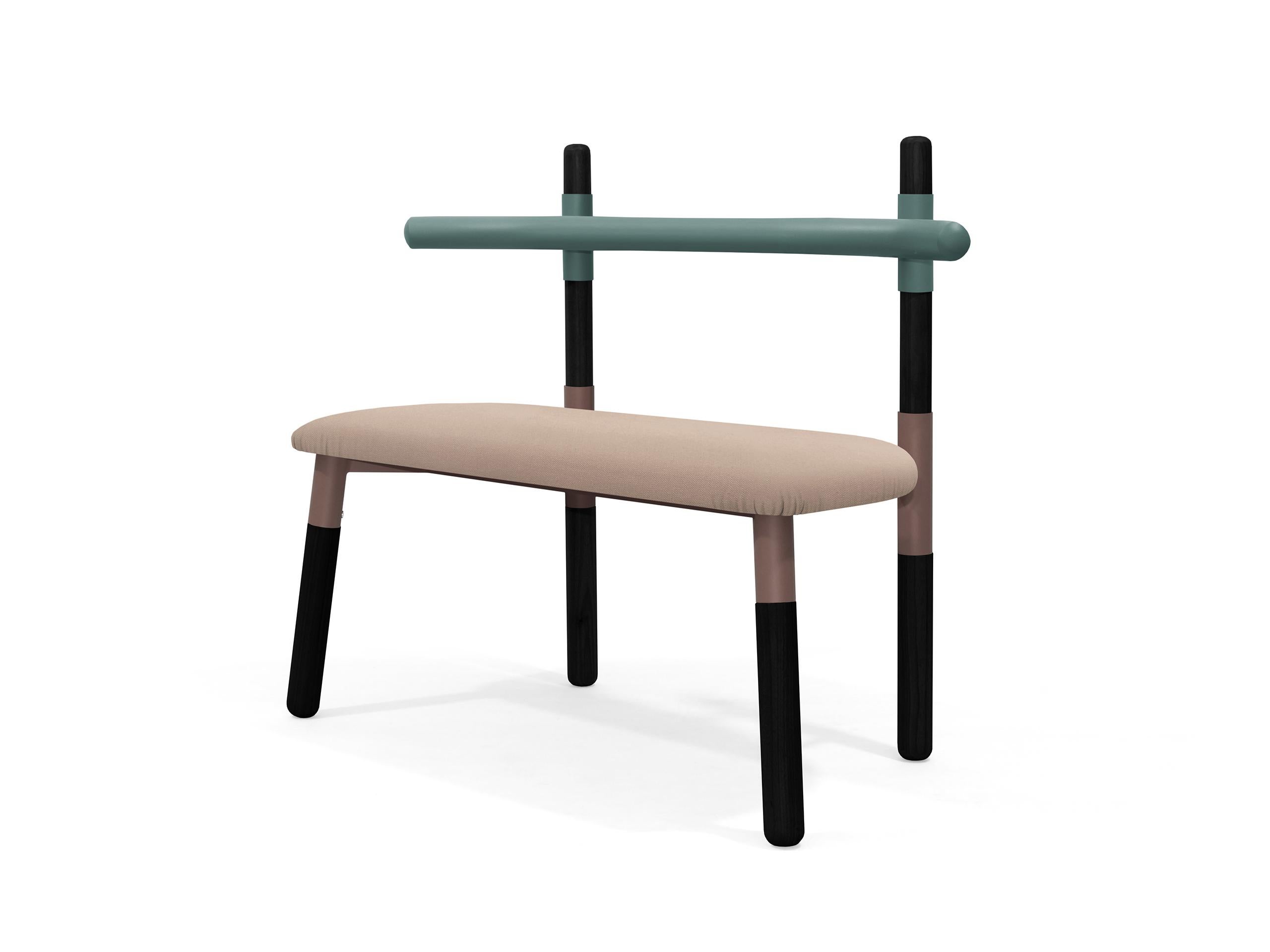 Upholstered PK14 Double Chair, Bicolor Structure, Ebonized Legs by Paulo Kobylka For Sale 2