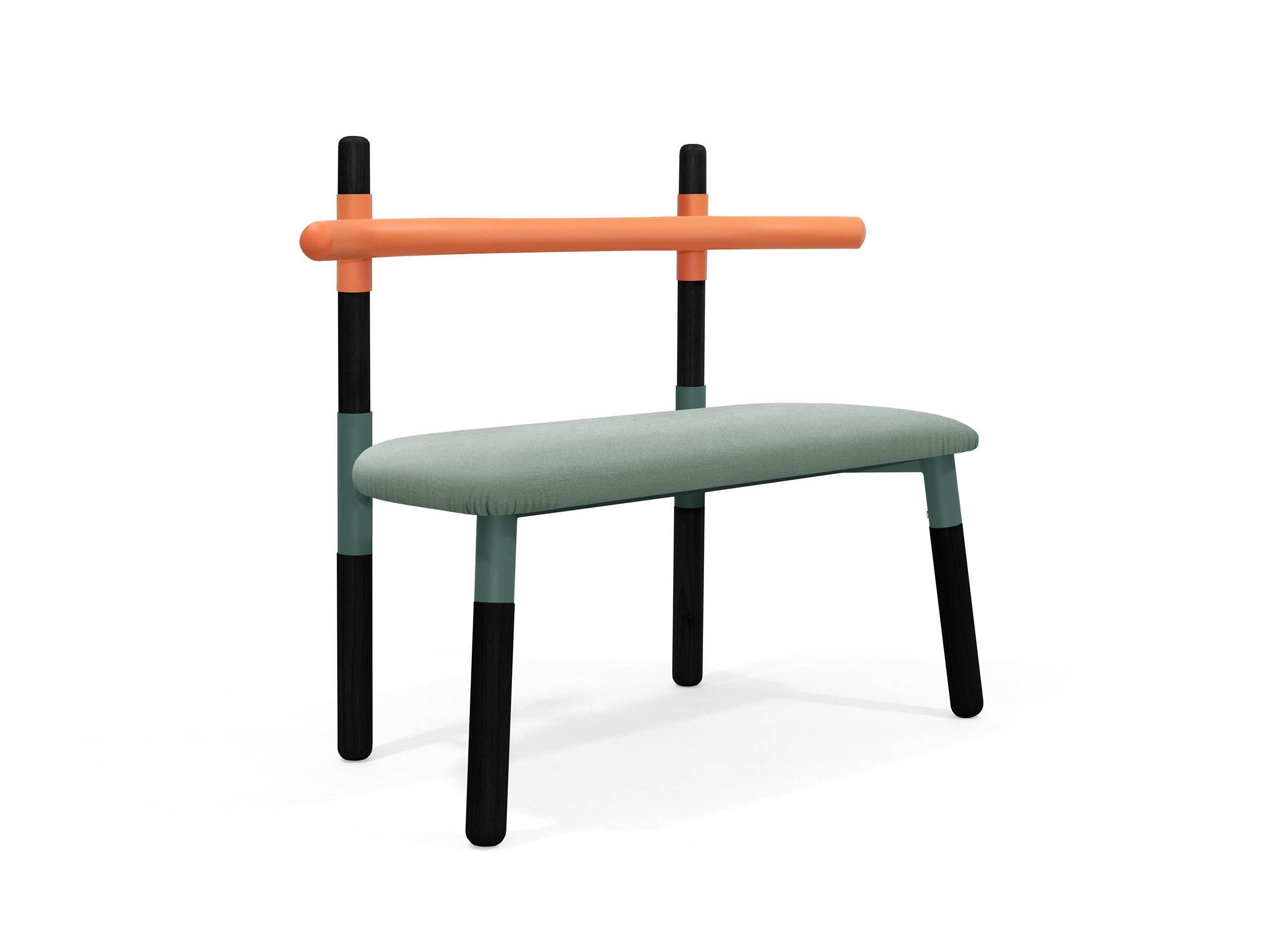 Upholstered PK14 Double Chair, Bicolor Structure, Ebonized Legs by Paulo Kobylka For Sale 4