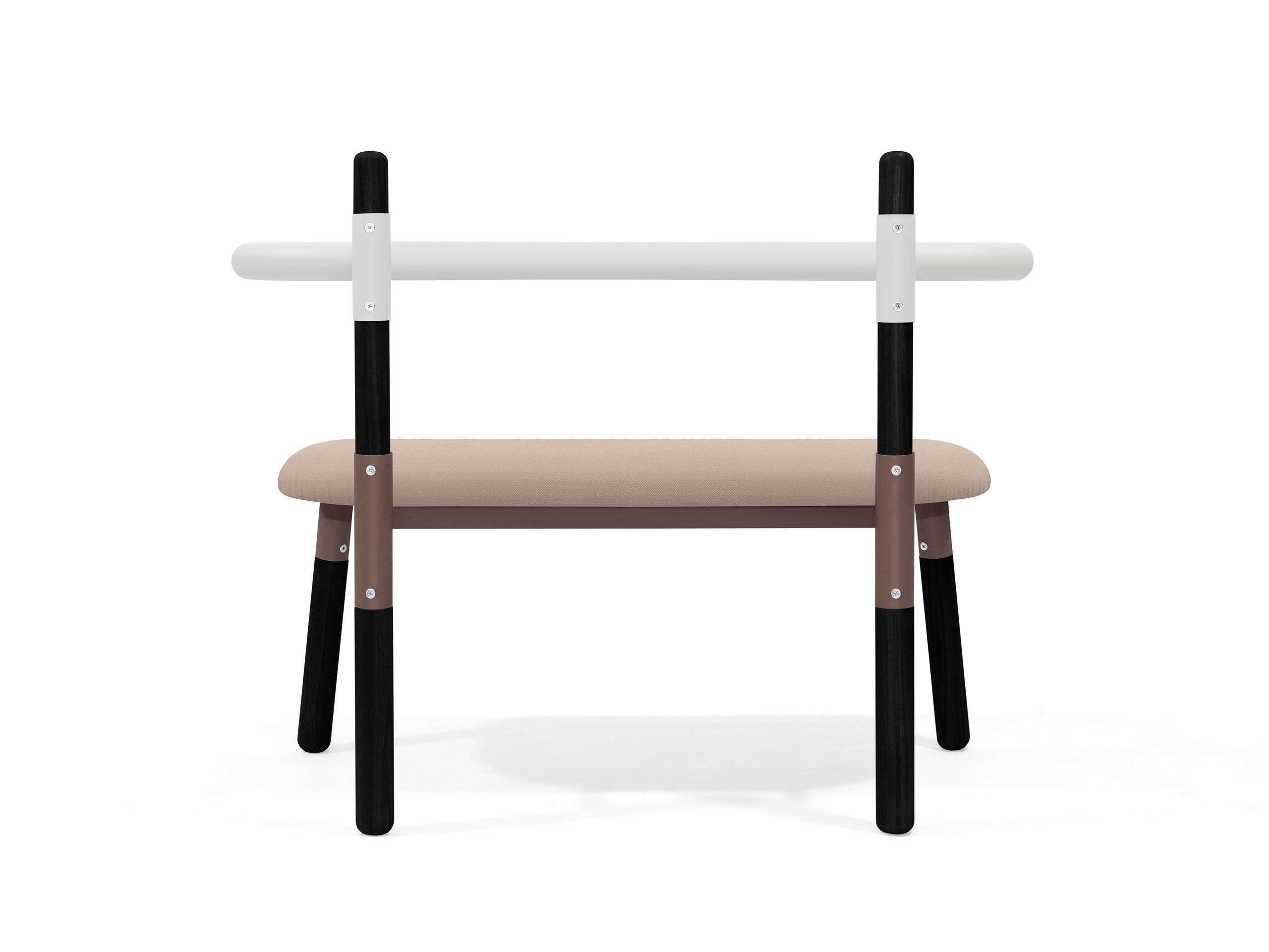 Modern Upholstered PK14 Double Chair, Bicolor Structure, Ebonized Legs by Paulo Kobylka For Sale