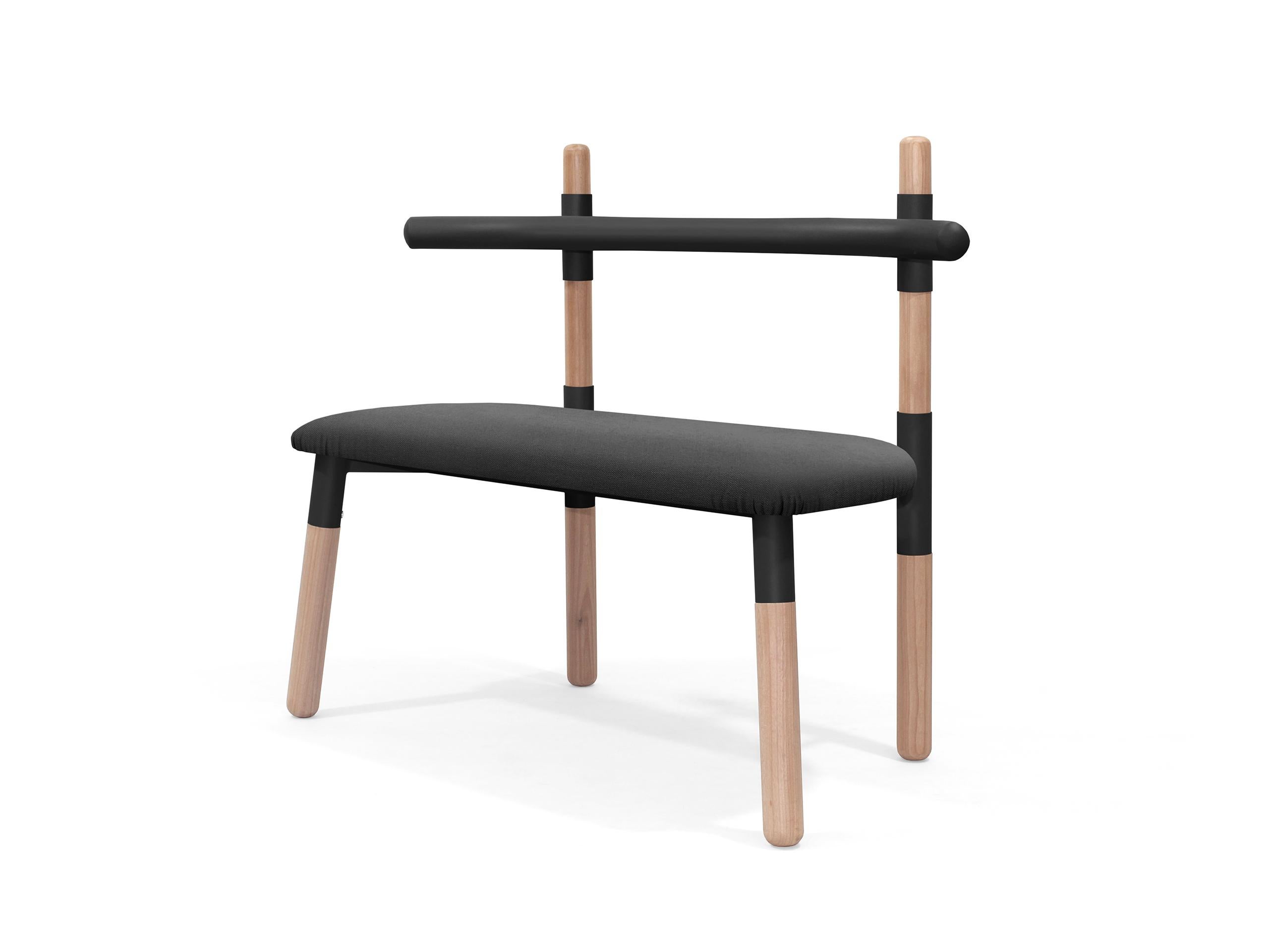 PK14 double chair is inspired by wooden trusses used in the construction of roofs.
The chair sockets refer to the “Gusset Plate” normally applied to reinforce the knots of wooden trusses.
Handmade carbon steel structure receives a matte