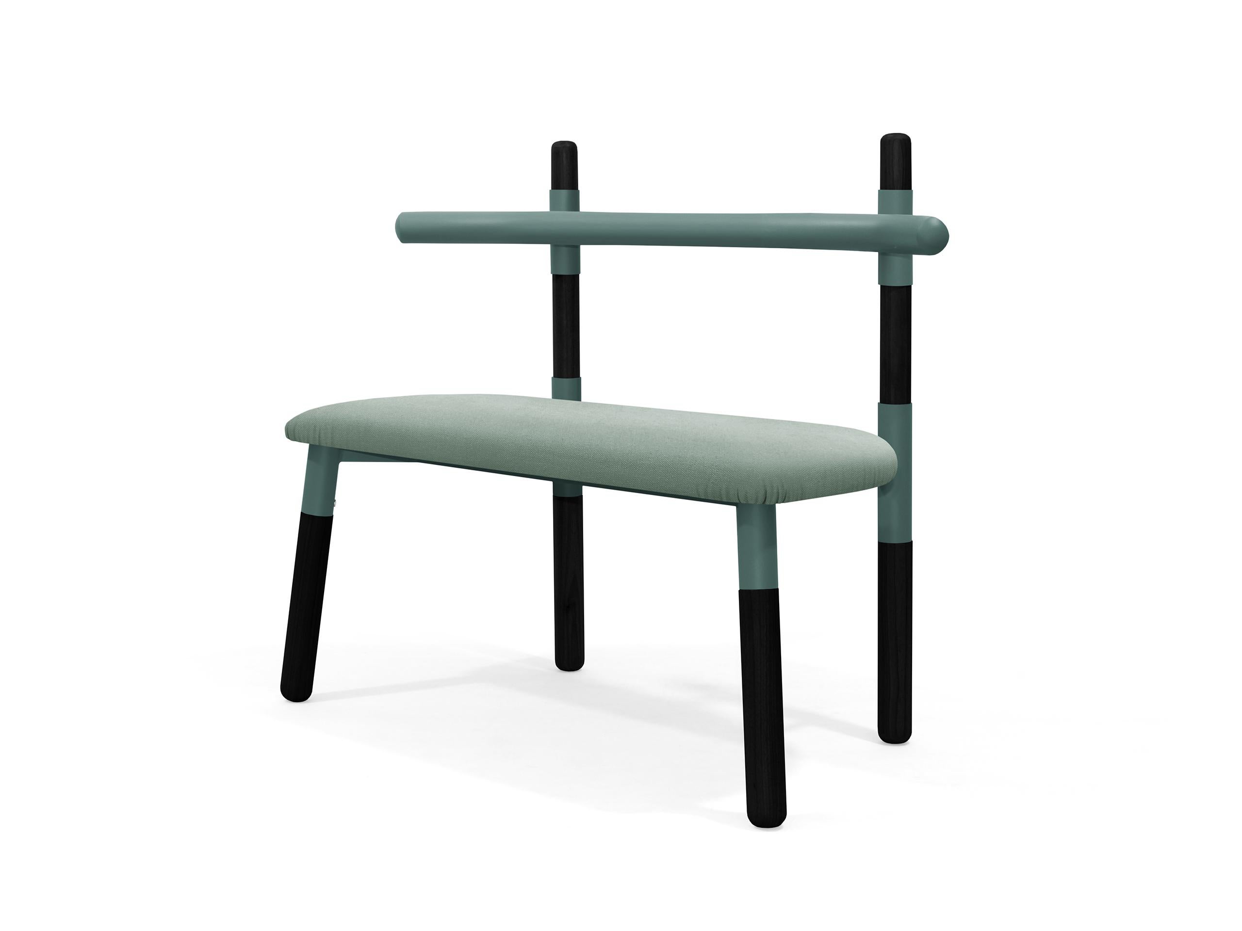 Hand-Crafted Upholstered PK14 Double Chair, Steel Structure & Ebonized Legs by Paulo Kobylka For Sale