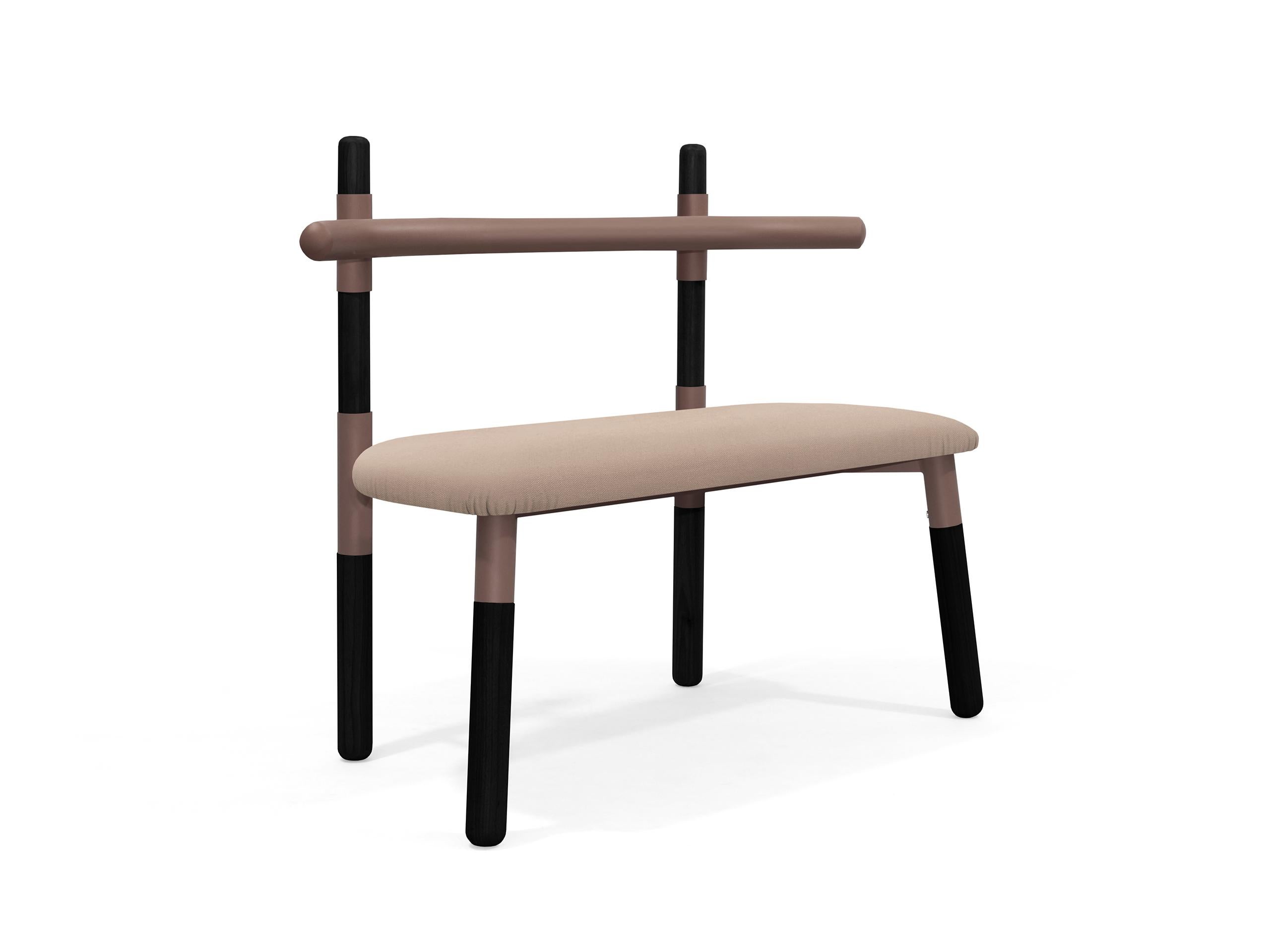 Contemporary Upholstered PK14 Double Chair, Steel Structure & Ebonized Legs by Paulo Kobylka For Sale