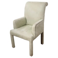 Upholstered Postmodern Hollywood Regency Arm Chair in Ultrasuede by Directional