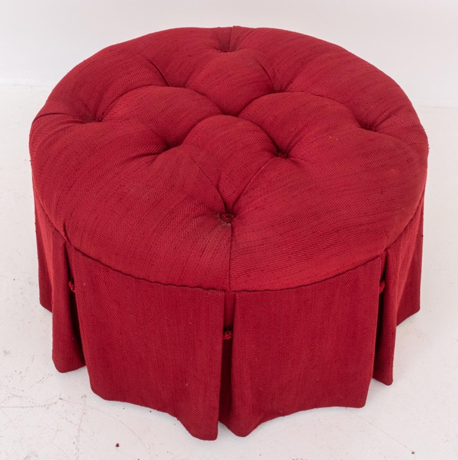 Mid-Century Modern Upholstered 'Pouf' or Ottoman