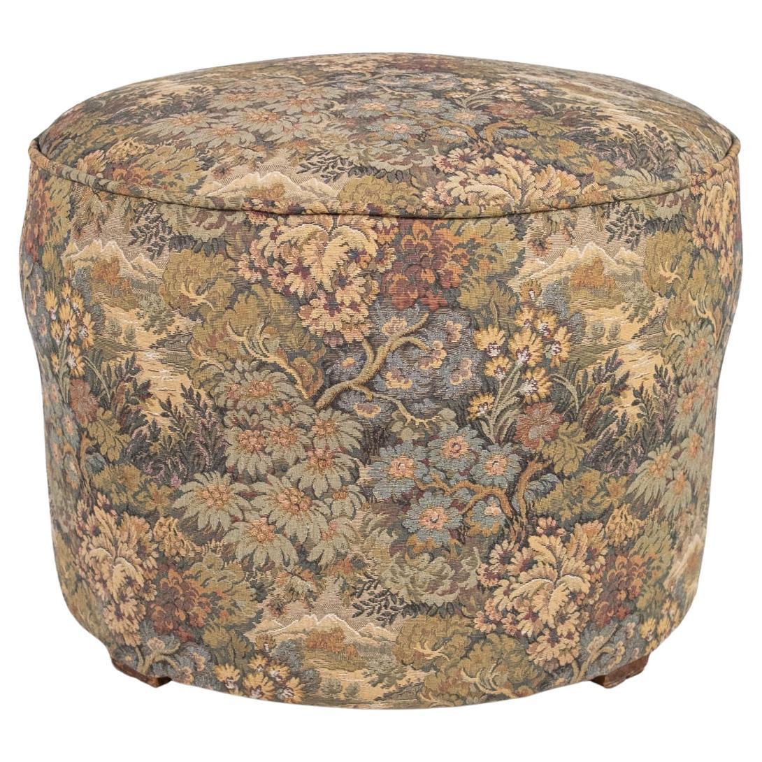 Upholstered pouf or ottoman, tapestry-style, France, XIXth century
