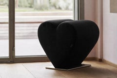 Upholstered Pouf / Ottoman Opinion Ciatti Love Design Joel Escalona Black fabric