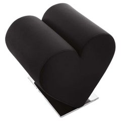 Upholstered Pouf / Ottoman Opinion Ciatti Love Design Joel Escalona Black fabric