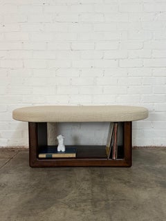 Upholstered racetrack coffee table handcrafted