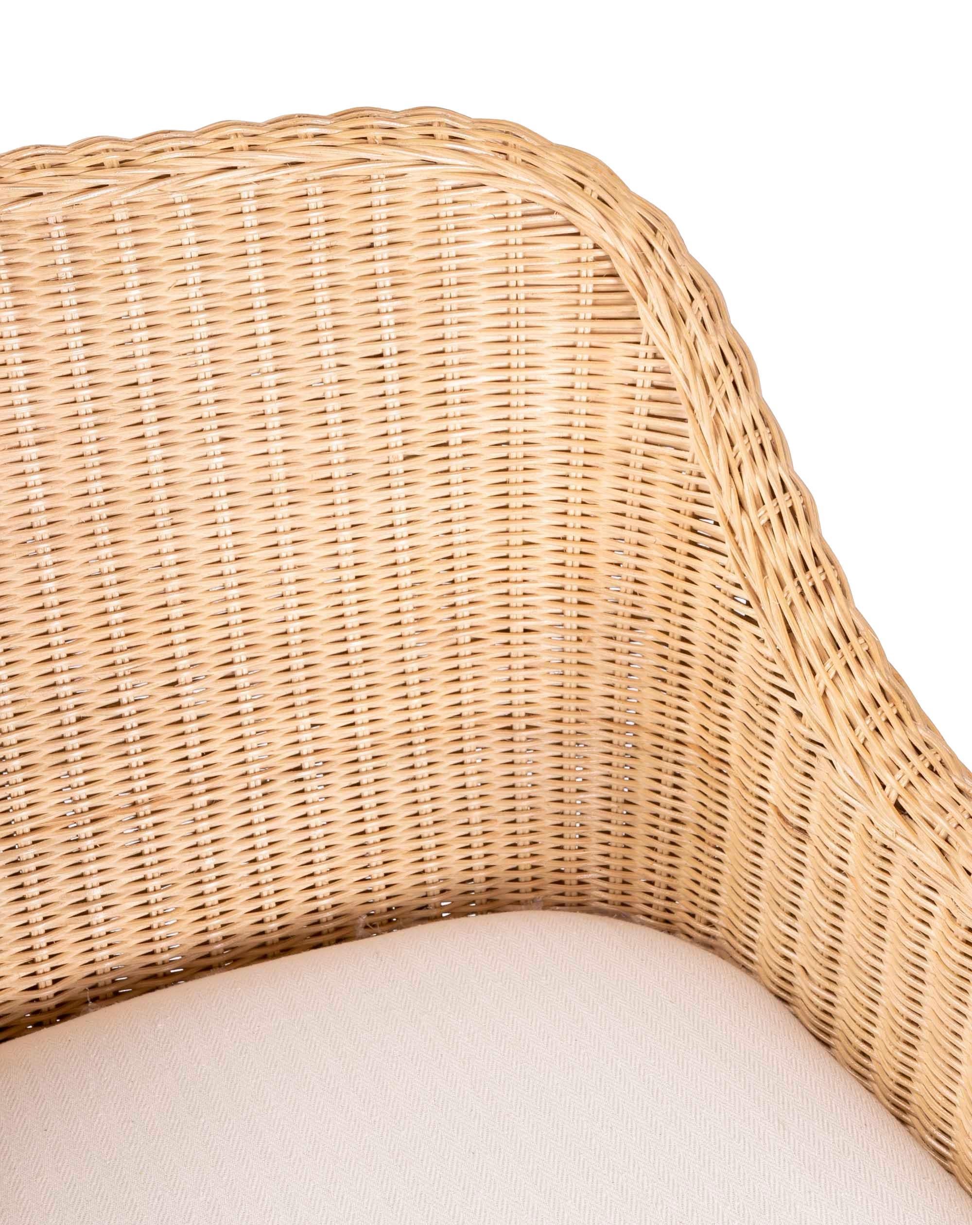 Upholstered Rattan and Wicker Bar stool with Sideways Movement 6