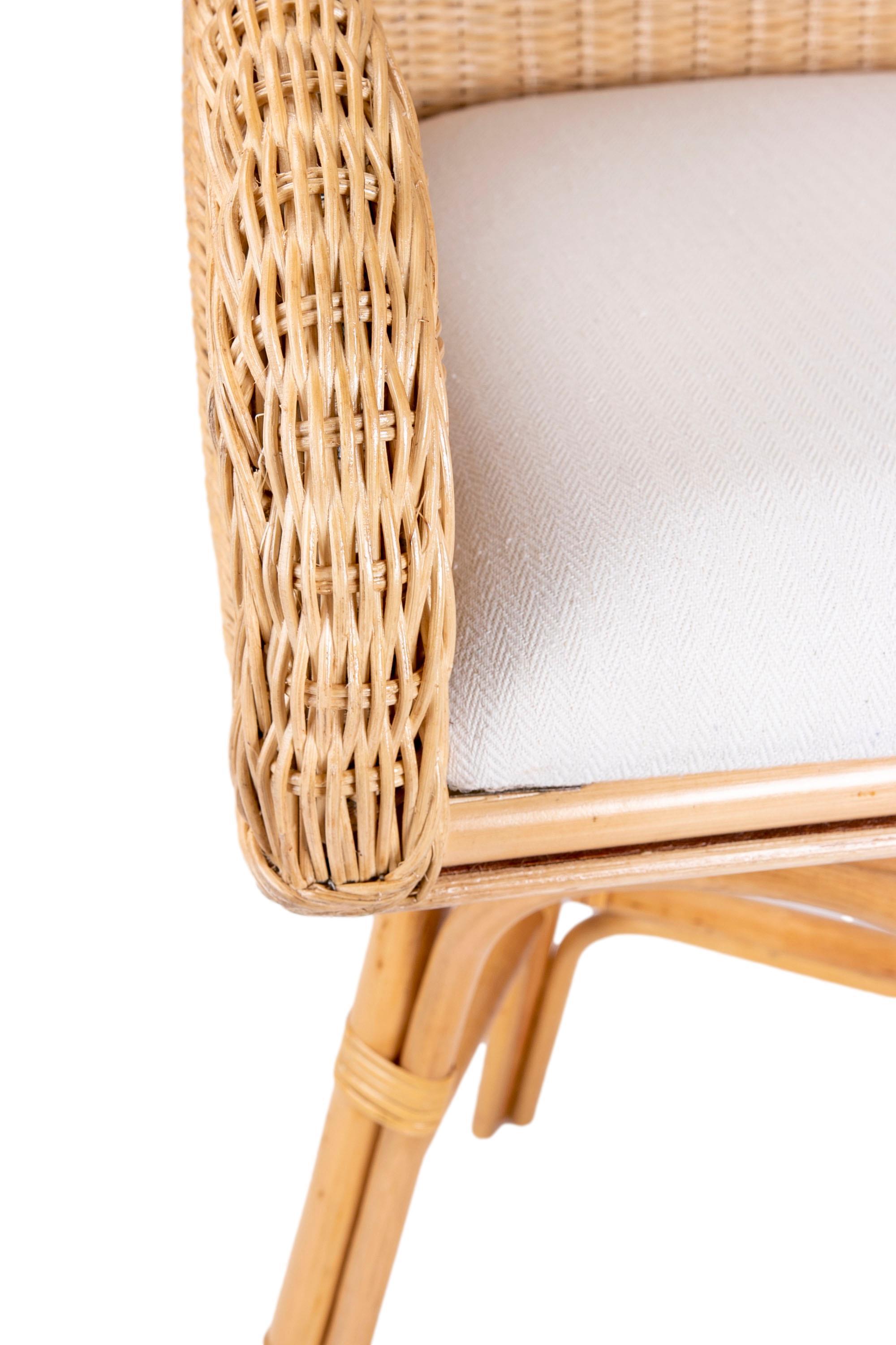 Upholstered Rattan and Wicker Bar stool with Sideways Movement 13