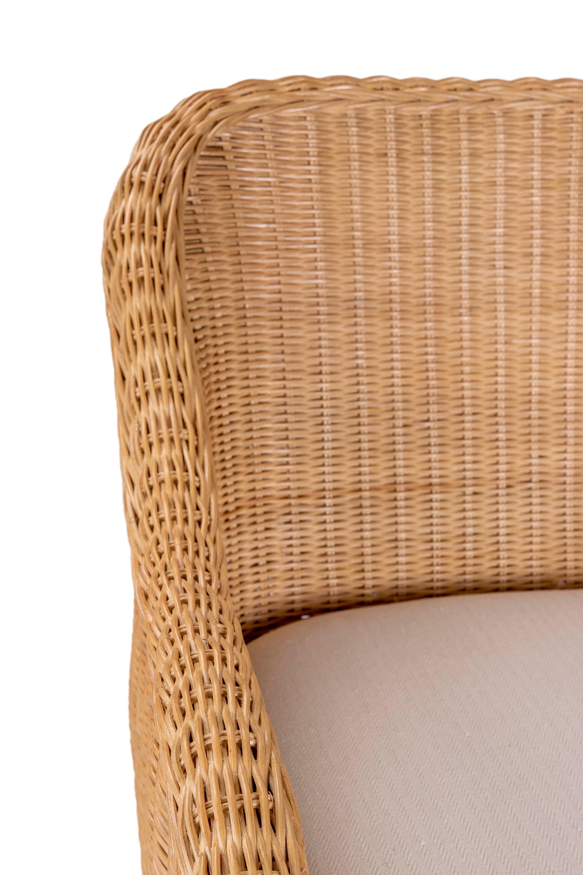 Upholstered Rattan and Wicker Bar stool with Sideways Movement 14