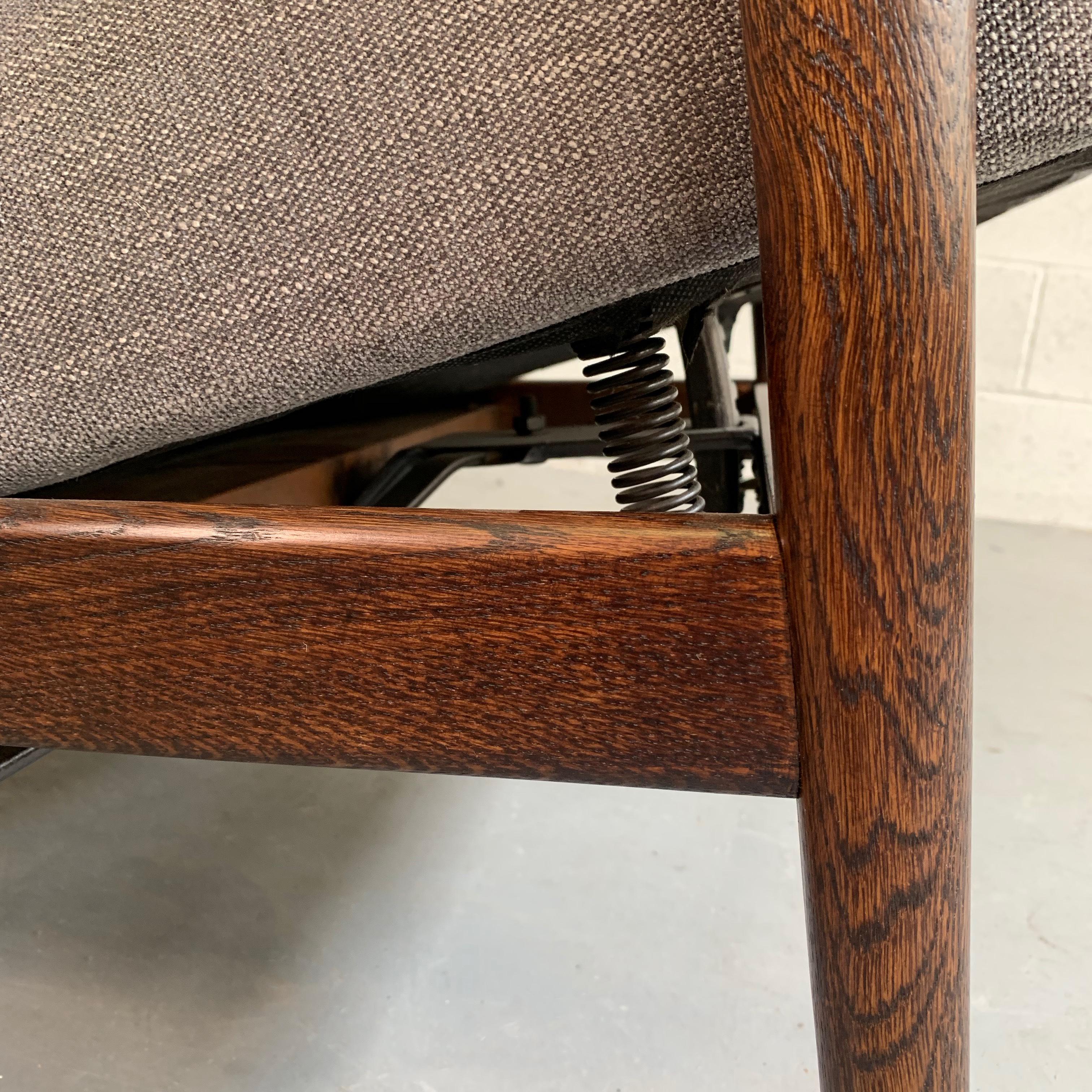 Upholstered Reclining Oak Lounge Chair by Yngve Ekström for Pastoe 2