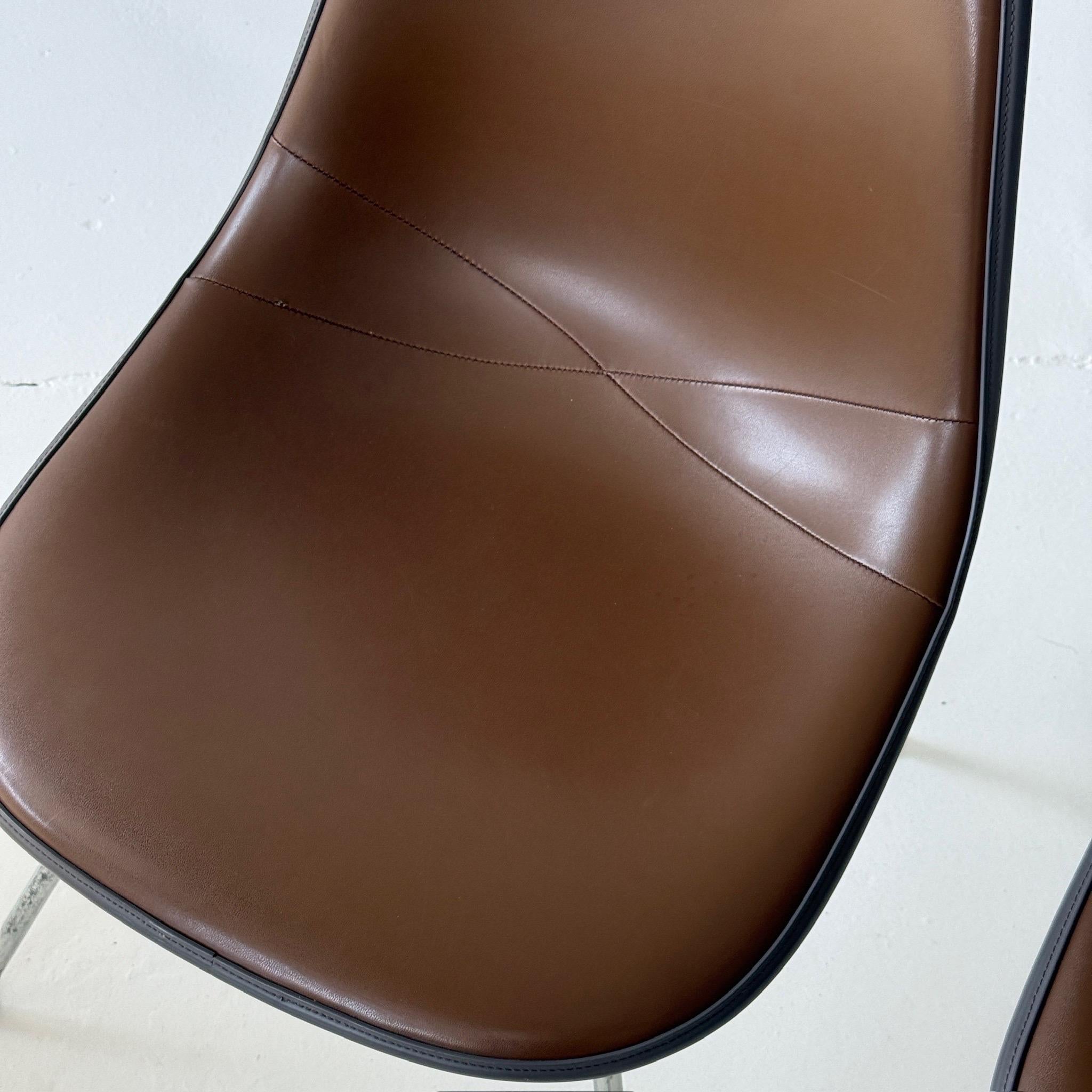 Mid-Century Modern Upholstered Shell Chairs by Charles + Ray Eames for Herman Miller For Sale