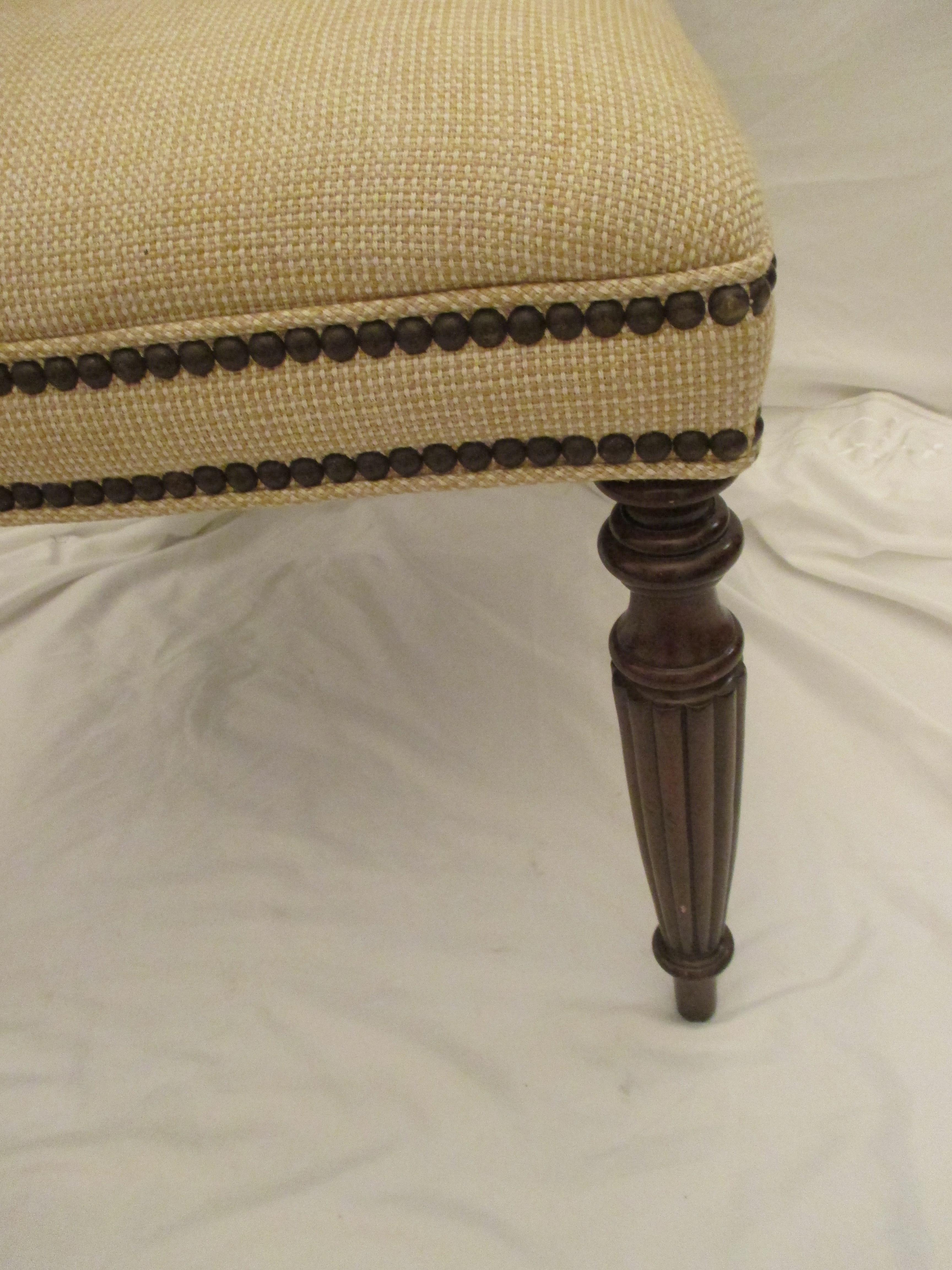 Rustic Upholstered Side Chair with Nailhead Trim For Sale
