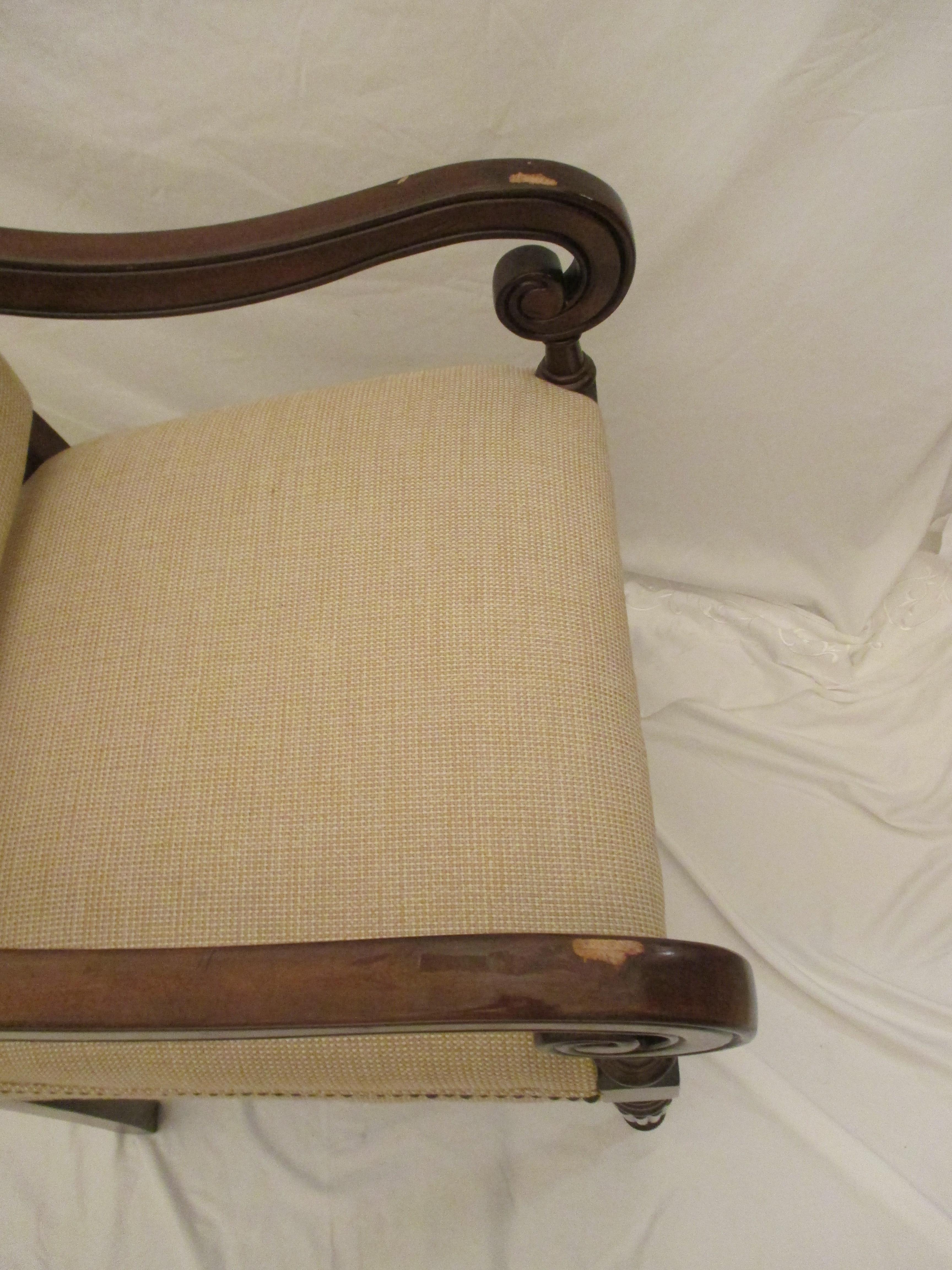 Upholstered Side Chair with Nailhead Trim In Good Condition For Sale In Naples, FL
