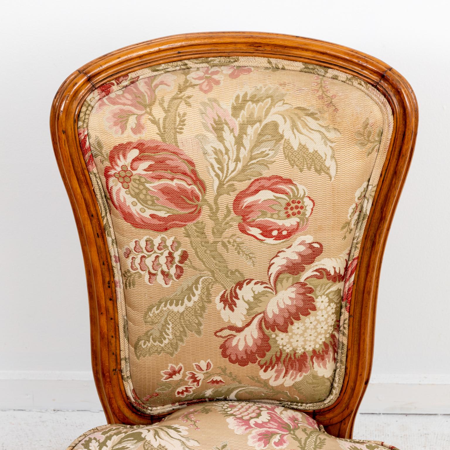 20th Century Upholstered Slipper Chair with Quilted Fabric
