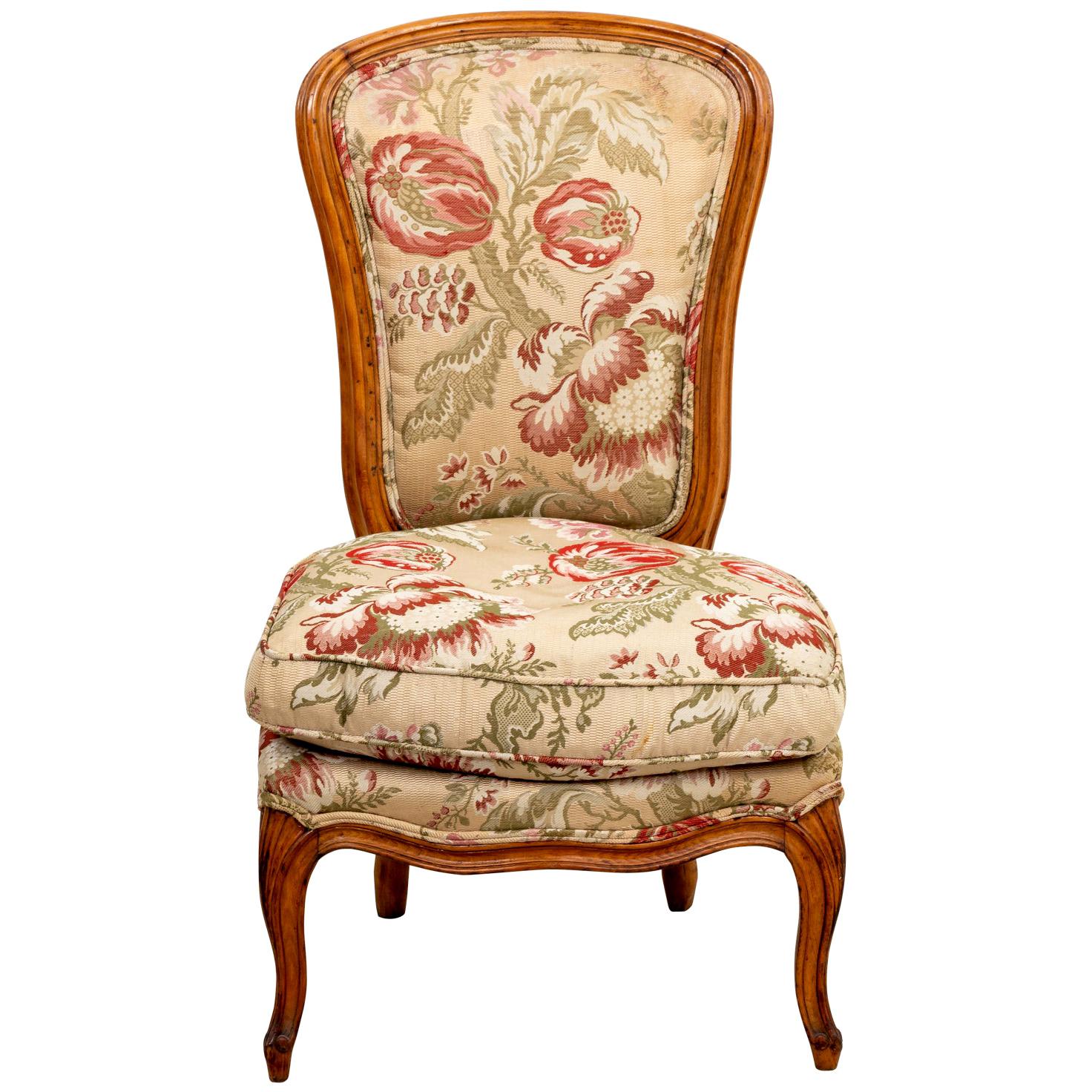 Upholstered Slipper Chair with Quilted Fabric