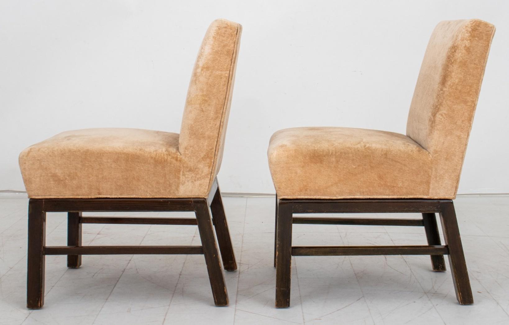 Upholstered Slipper Chairs, Pair In Good Condition For Sale In New York, NY