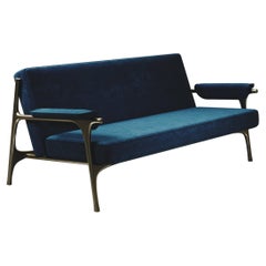 Upholstered Sofa with Brass Details by R&Y Augousti