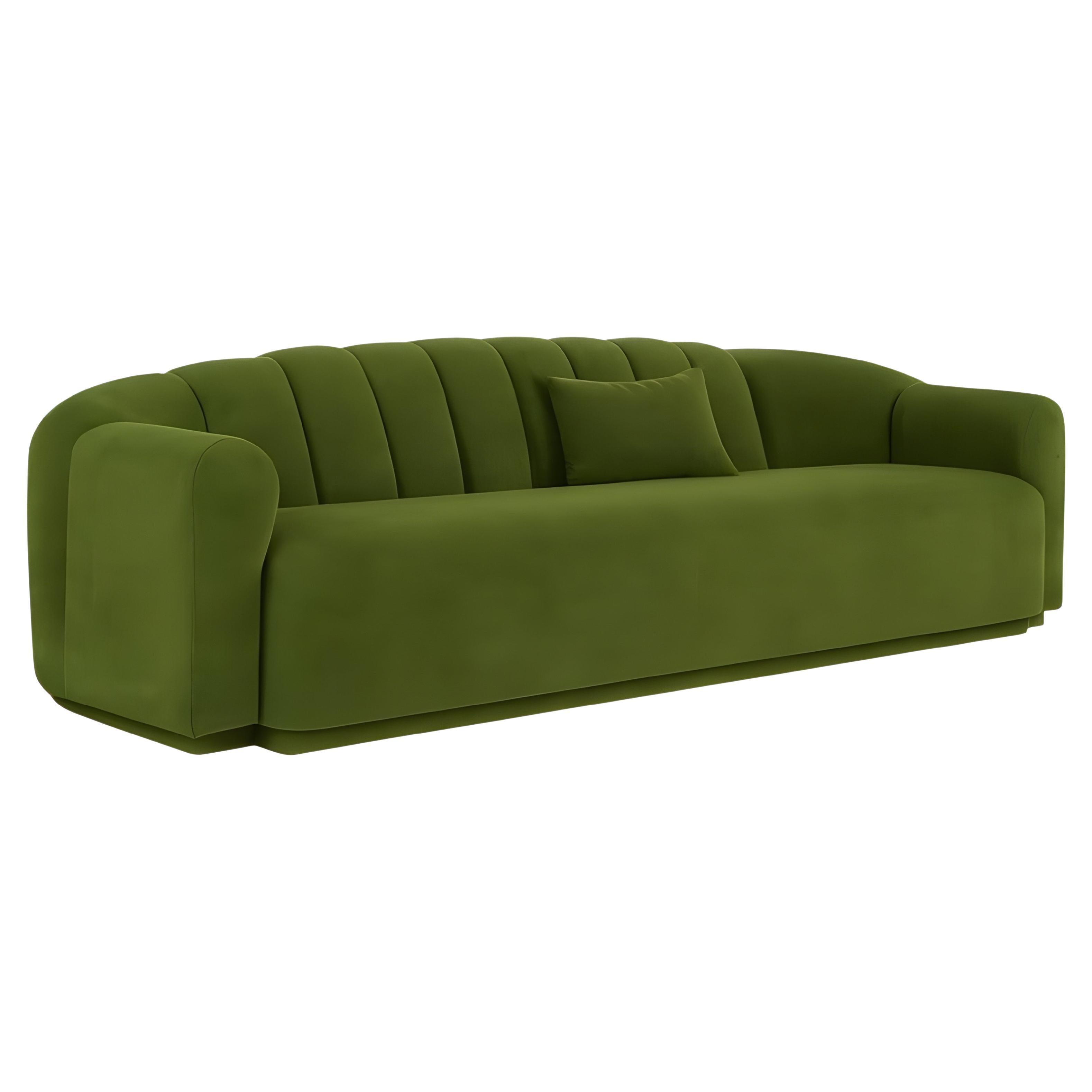 Upholstered Sofa with Channel-Tufted Back & Plinth Base By José Castro