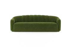 Upholstered Sofa with Channel-Tufted Back & Plinth Base By José Castro