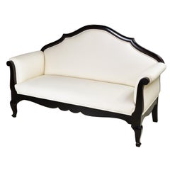 Scandinavian Sofa with Upholstered Dark Umber Mahogany Frame, circa 1915