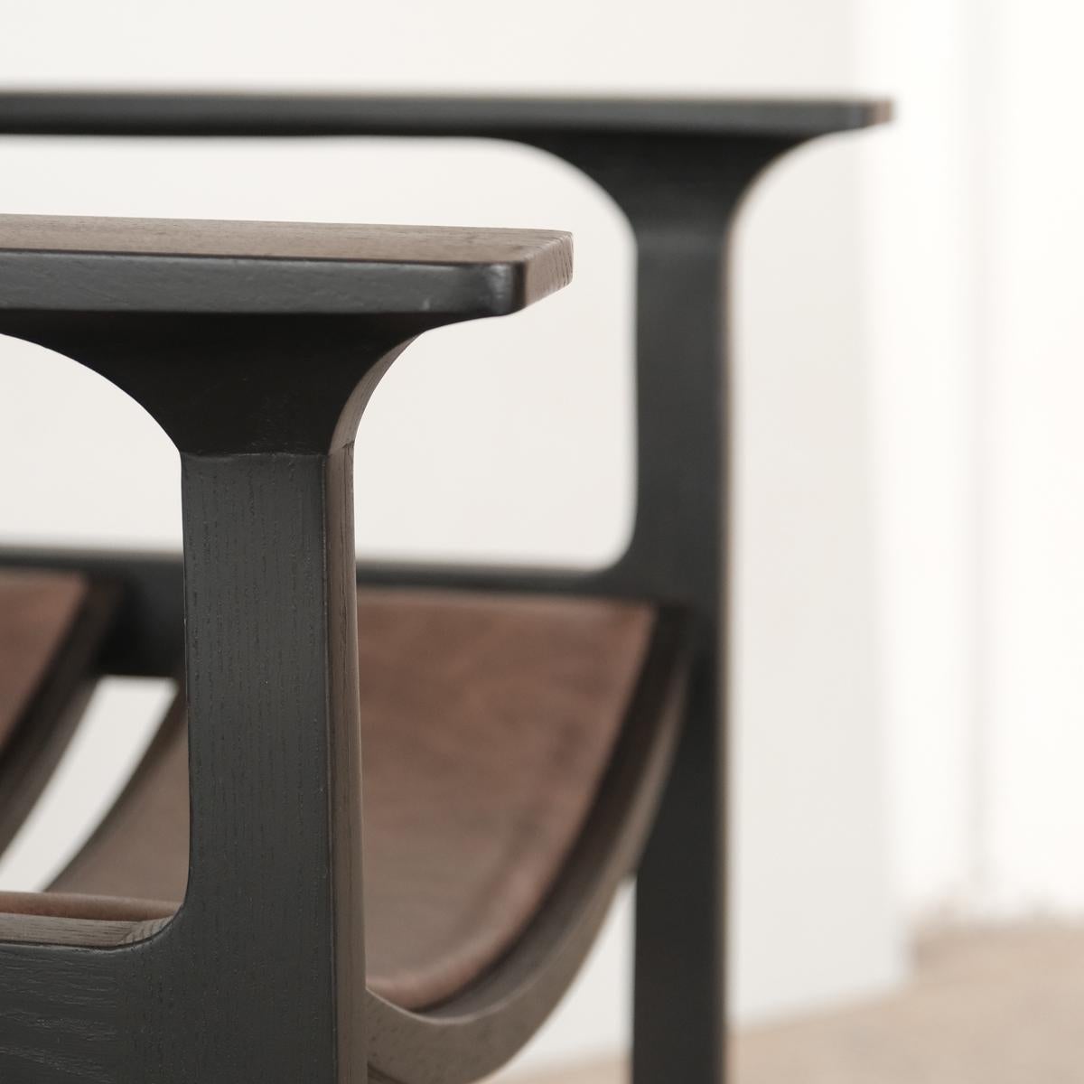 Gepolsterter Massivholzstuhl OAK 1 - BENT (Handgefertigt) im Angebot