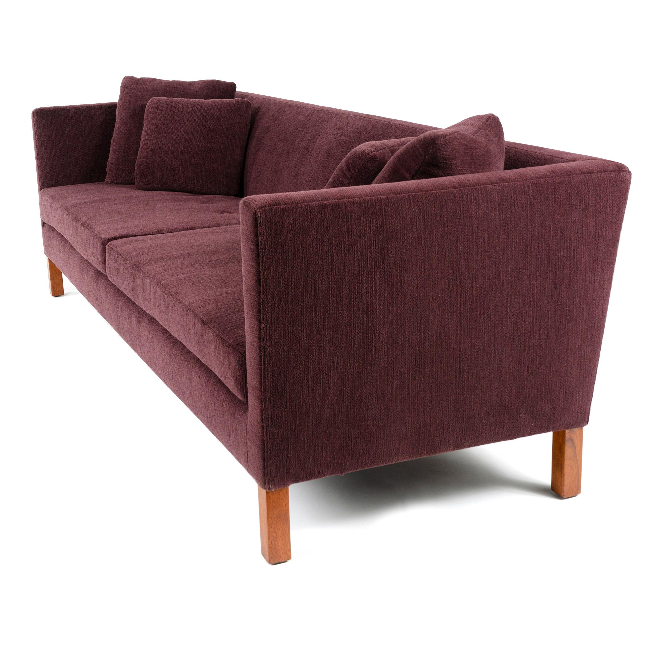 Mid-Century Modern Upholstered Square Arm Sofa by Edward Wormley for Dunbar