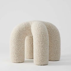 Upholstered Stitch Stool Boucle