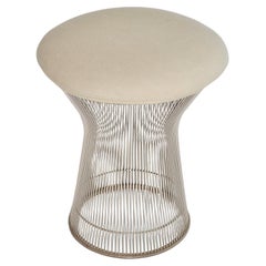 Sgabello imbottito in filo di nichel di Warren Platner per Knoll, USA