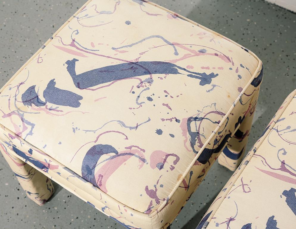 Upholstered Stools In Good Condition In Brooklyn, NY