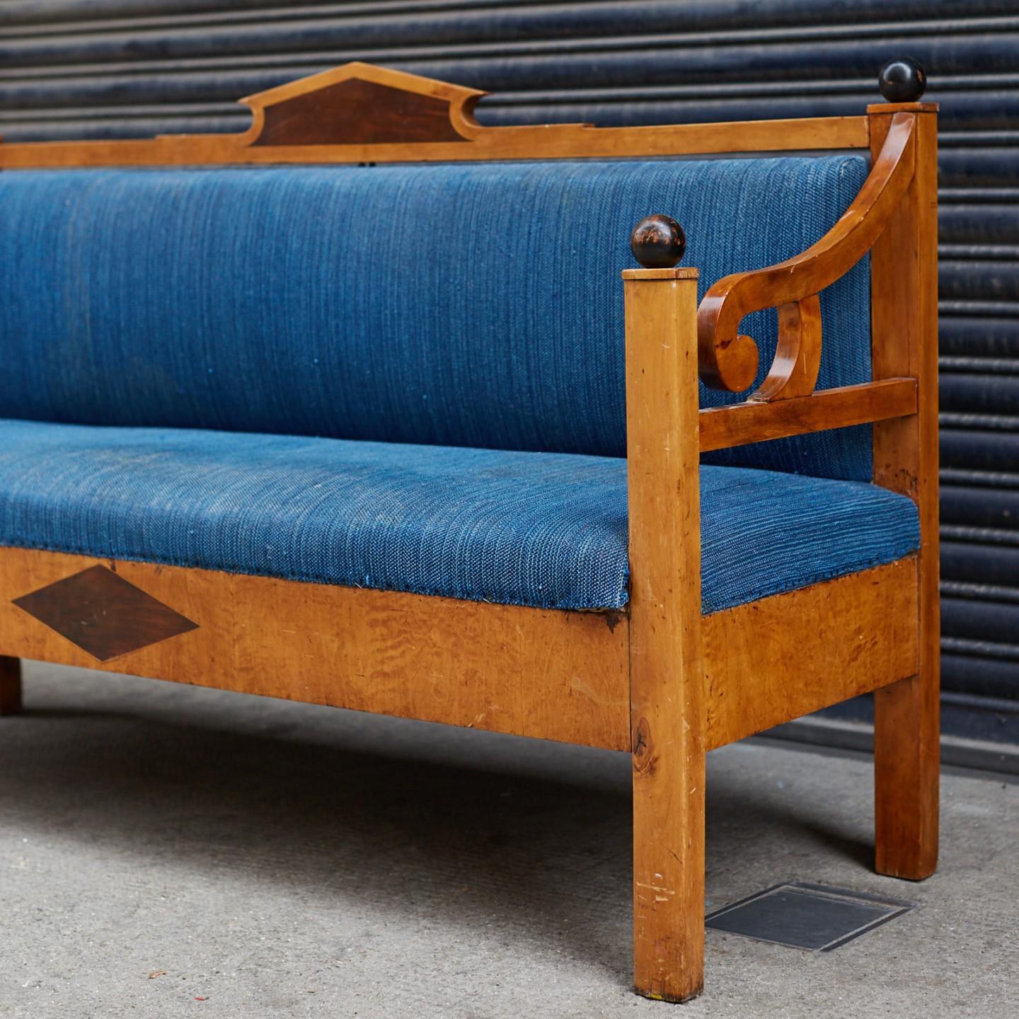 Country Upholstered Swedish Bench