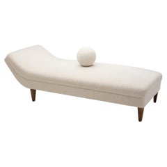 Used Upholstered Swedish Modern Daybed with Matching Accent Pillow, Sweden ca 1940s