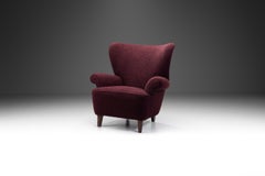 Upholstered Swedish Modern Lounge Chair, Sweden 1940s