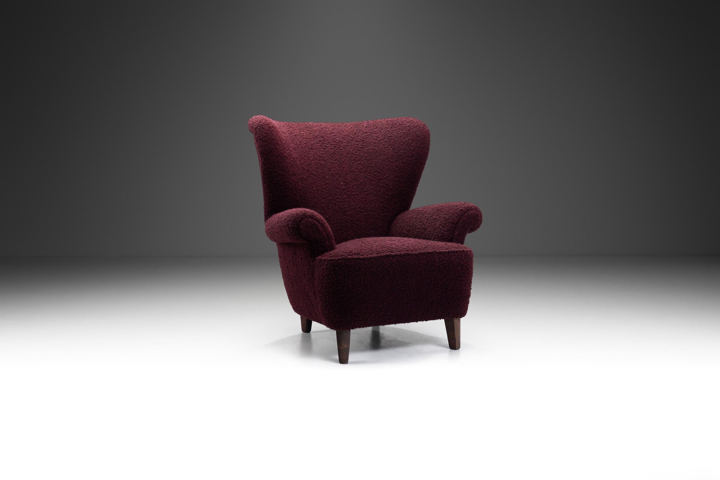 Mid-Century Modern Fauteuil de salon moderne suédois tapissé, Suède, années 1940 en vente