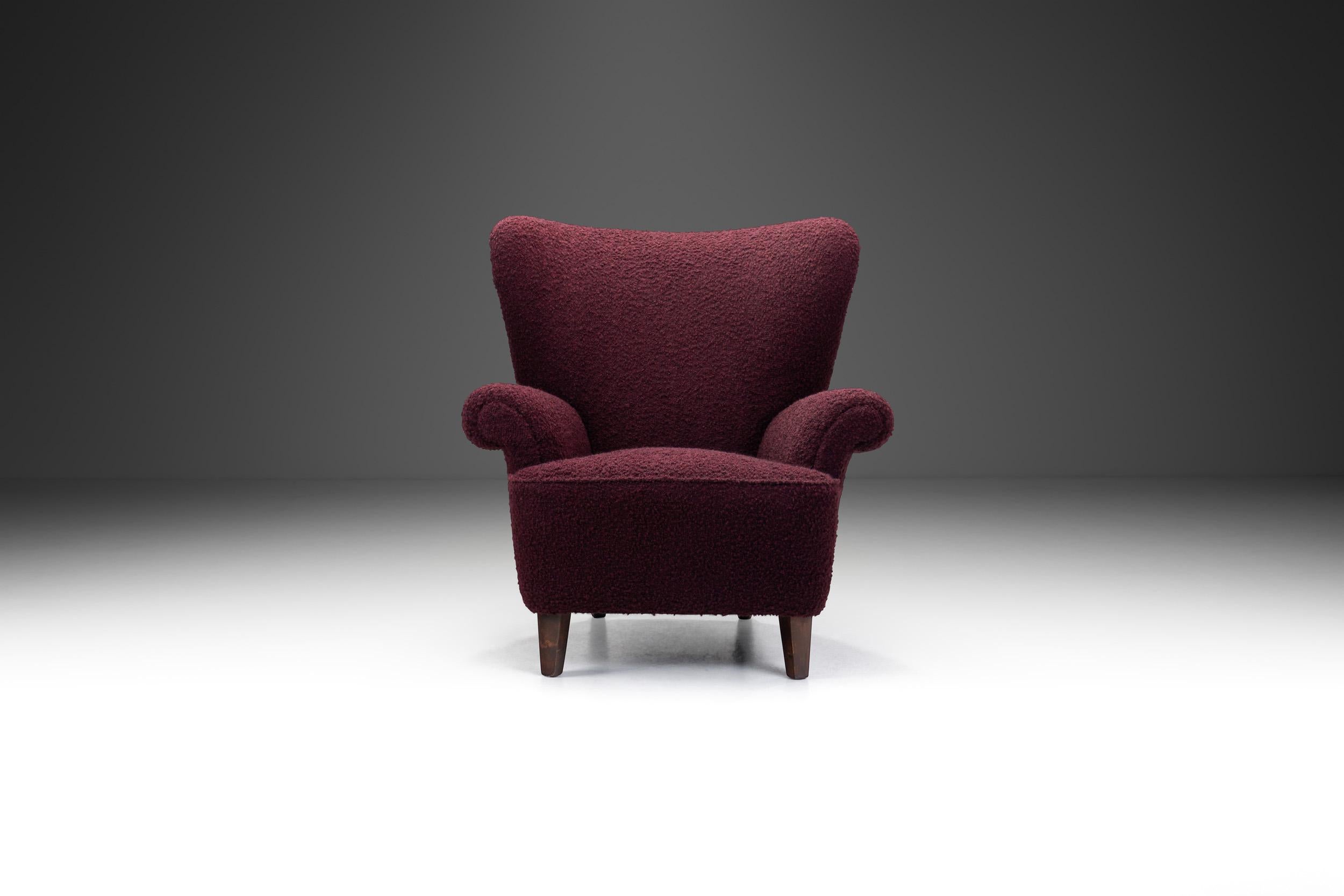 Suédois Fauteuil de salon moderne suédois tapissé, Suède, années 1940 en vente