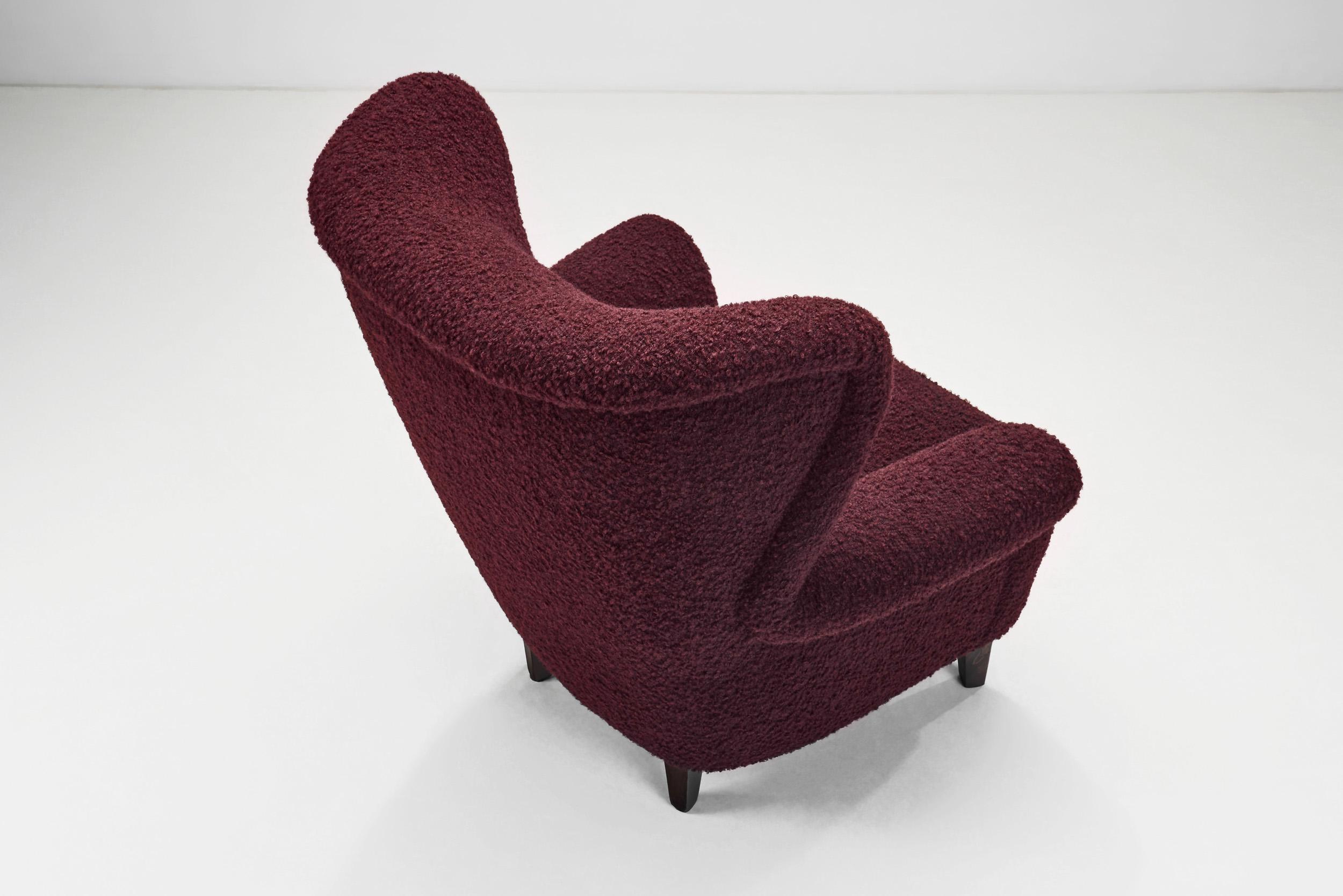 Milieu du XXe siècle Fauteuil de salon moderne suédois tapissé, Suède, années 1940 en vente