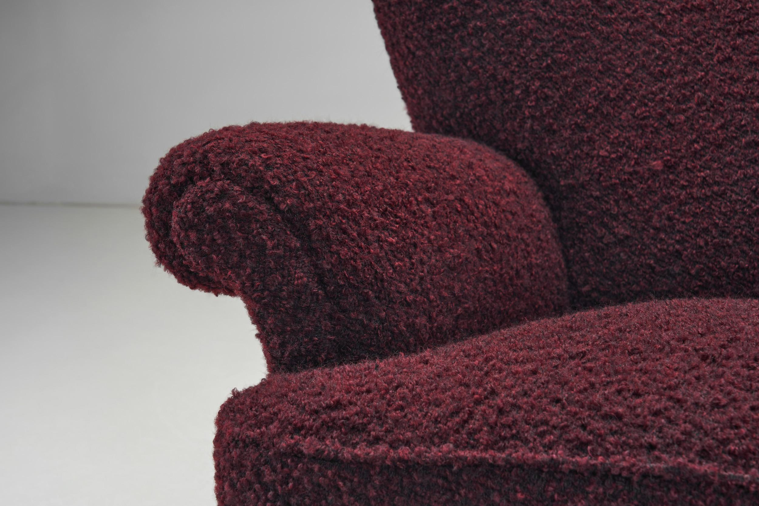 Tissu Fauteuil de salon moderne suédois tapissé, Suède, années 1940 en vente