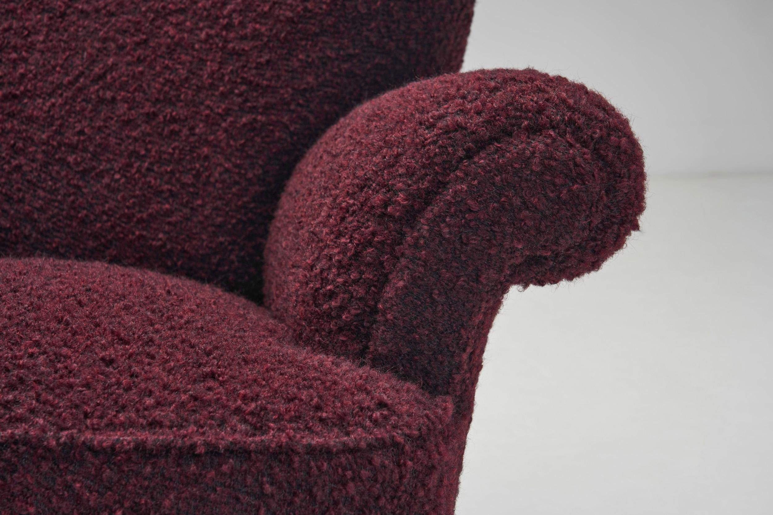 Fauteuil de salon moderne suédois tapissé, Suède, années 1940 en vente 1