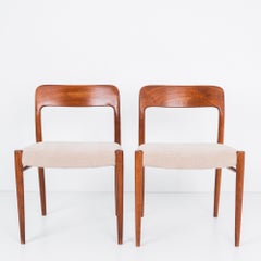 Upholstered Teak Chairs by Niels O. Moller No. 75, a Pair
